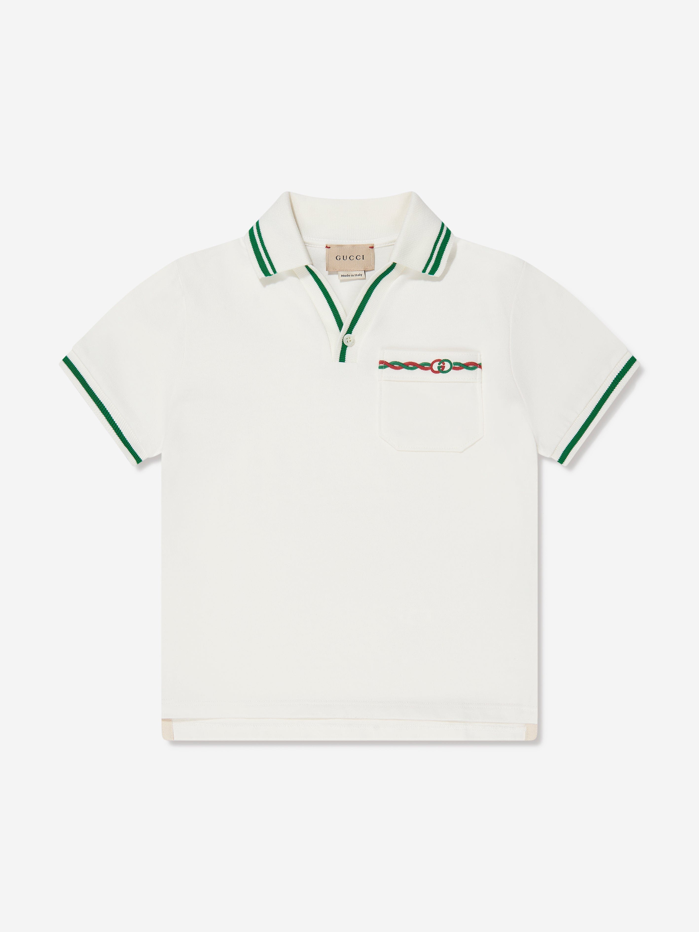 Gucci Boys Pocket Polo Shirt in White