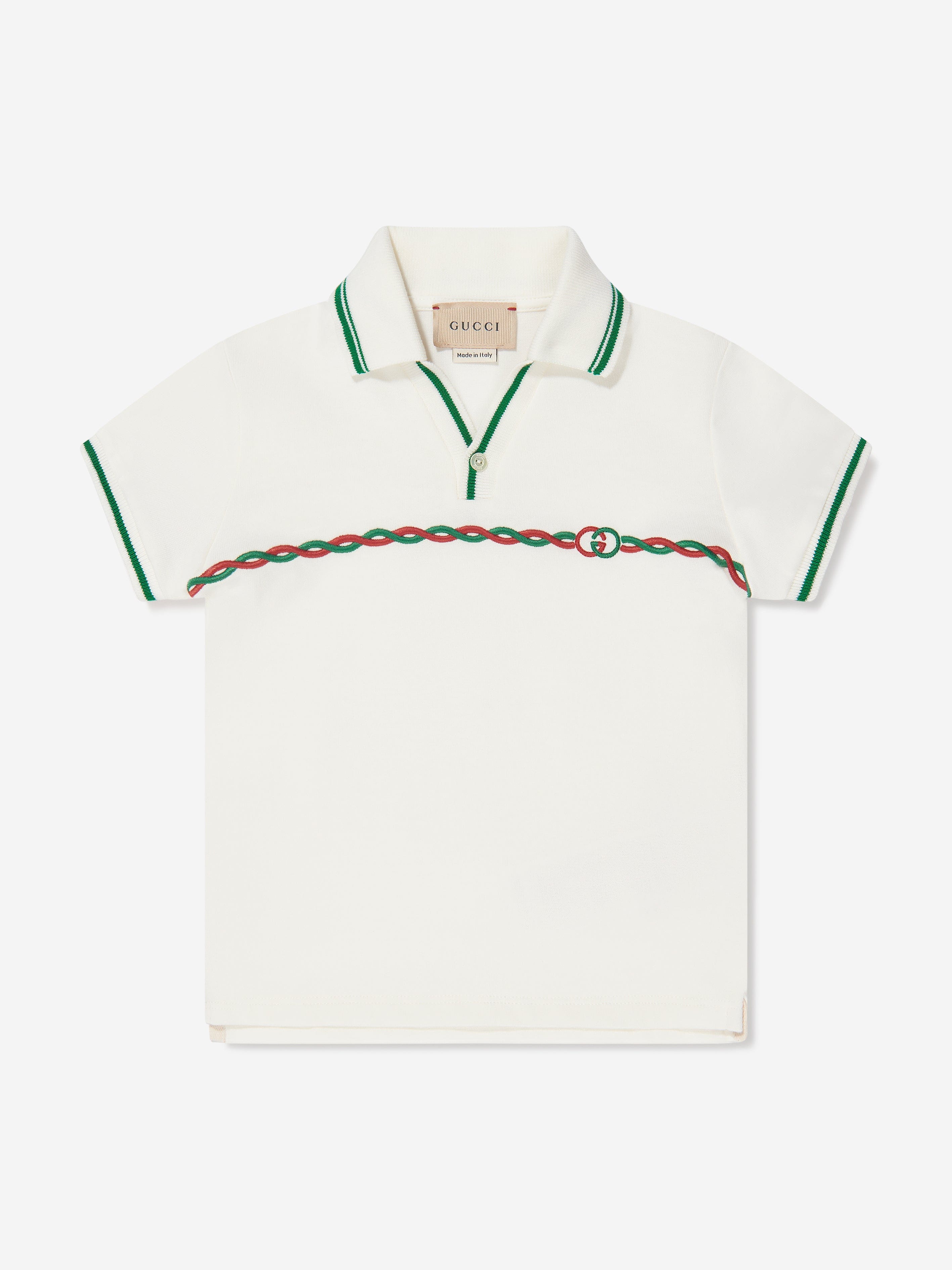 Gucci Baby Boys Logo Polo Shirt in White