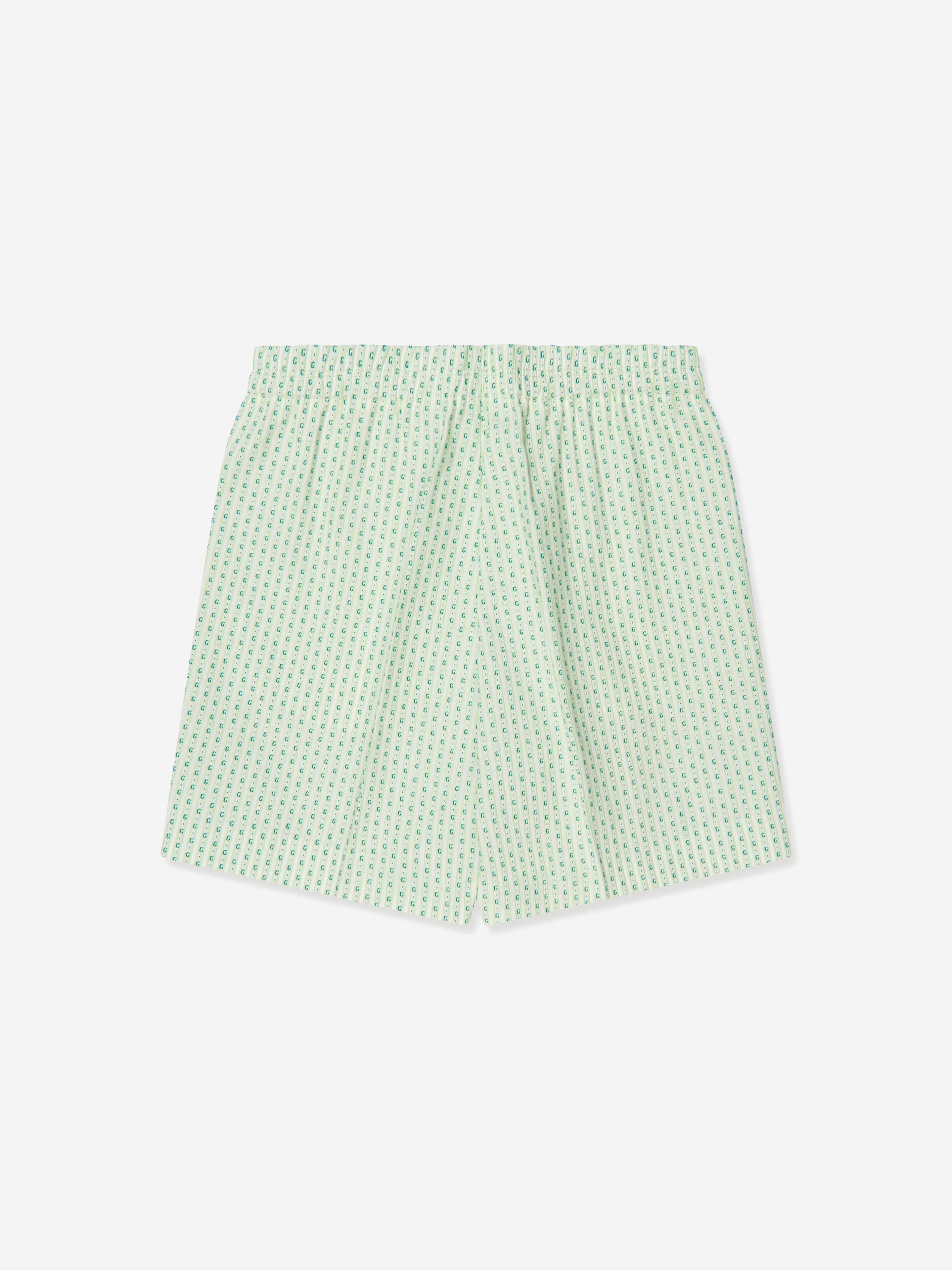 Gucci Boys Striped Bermuda Shorts in Green