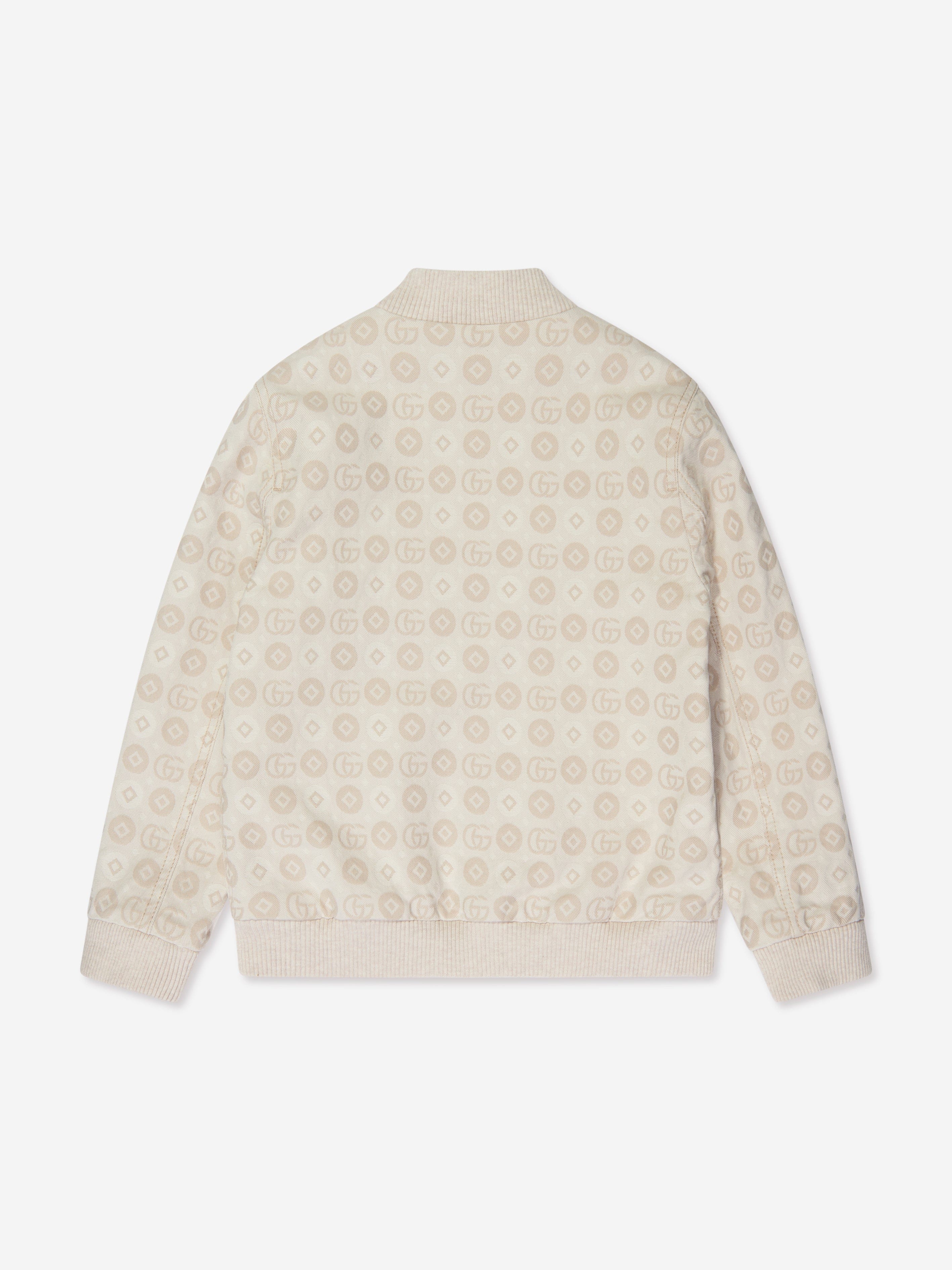 Gucci Boys Denim Bomber Jacket in Ivory