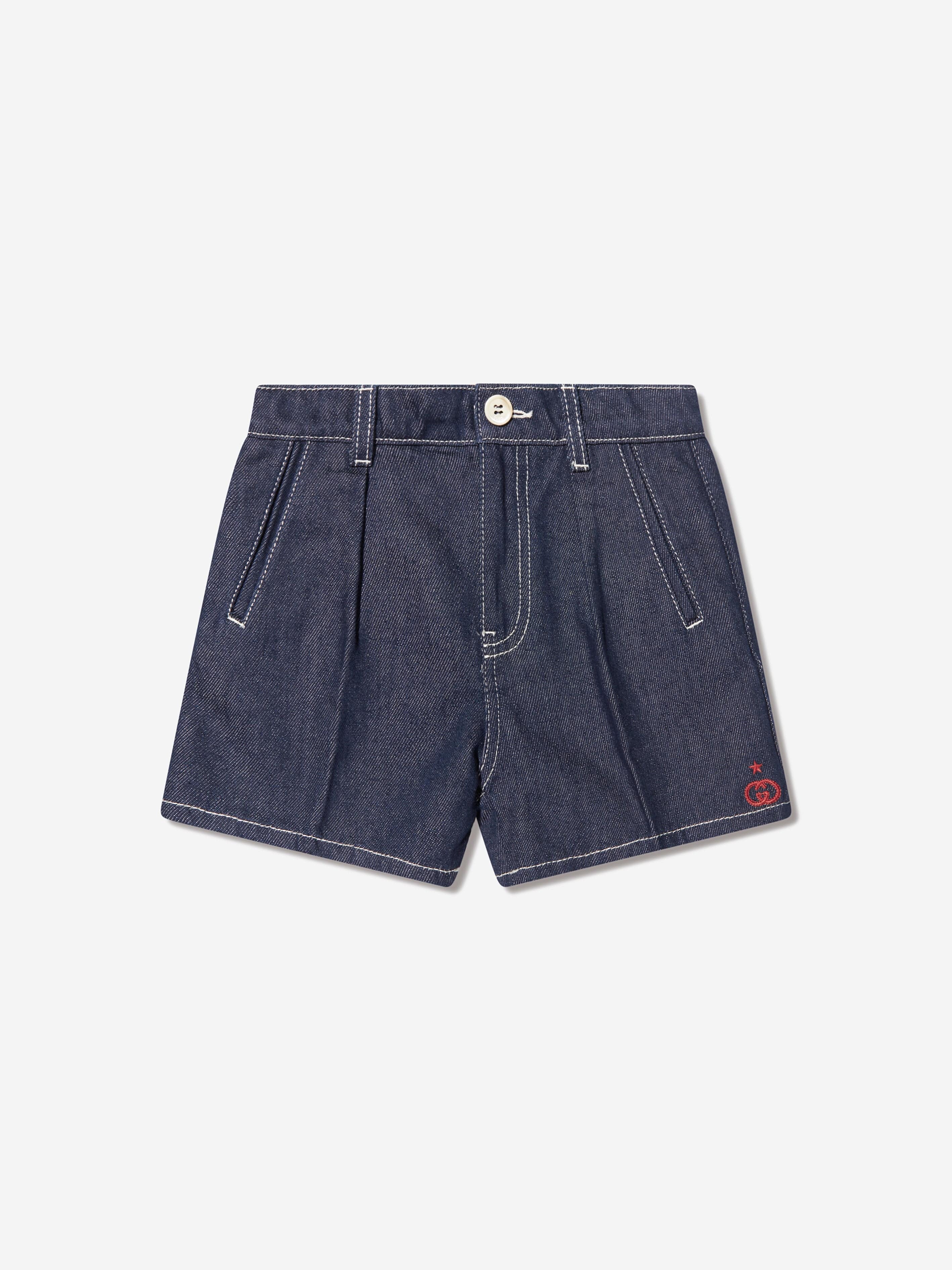 Gucci Kids Denim Bermuda Shorts in Blue