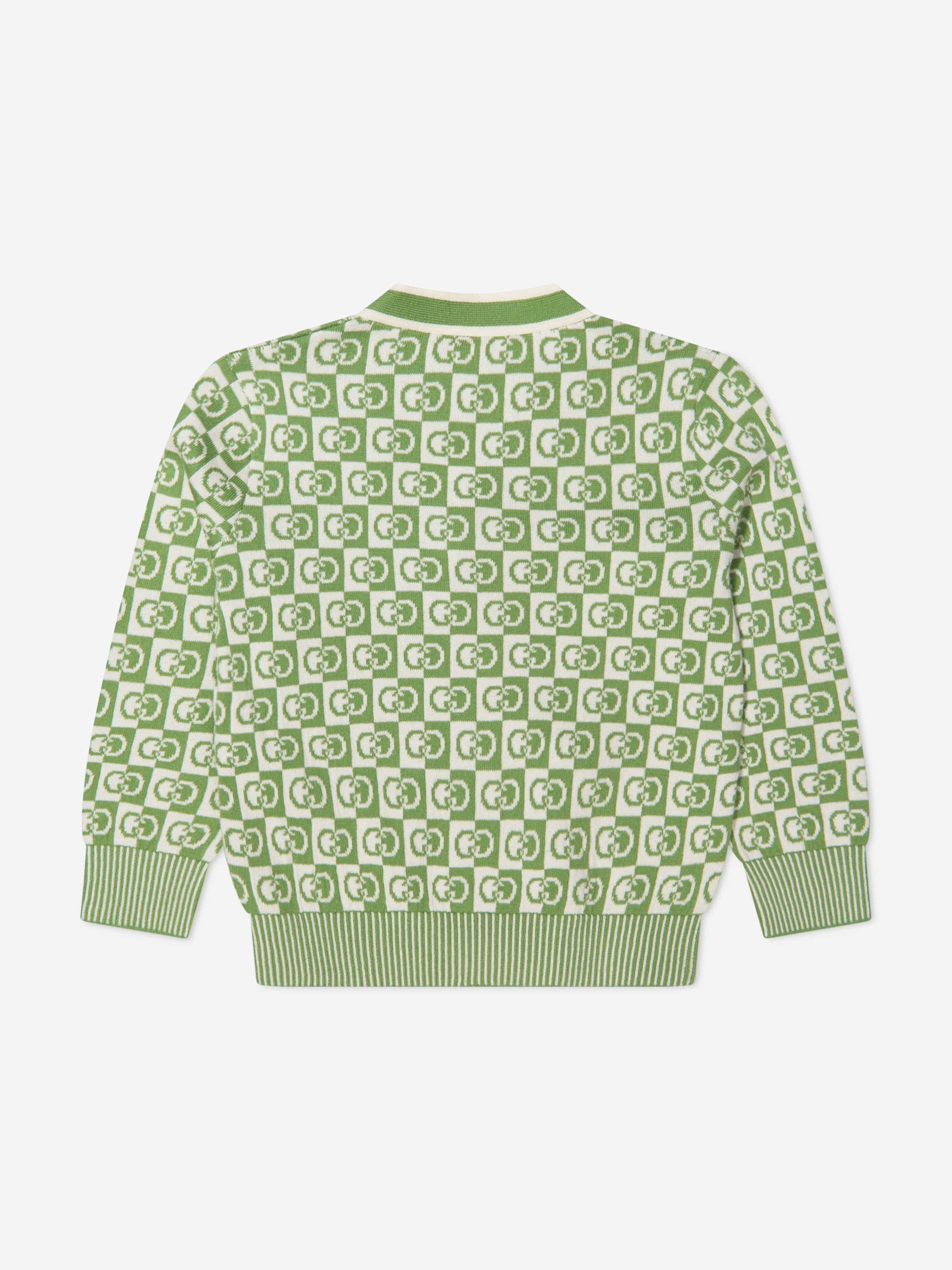 Gucci Kids GG Knitted Cardigan in Green