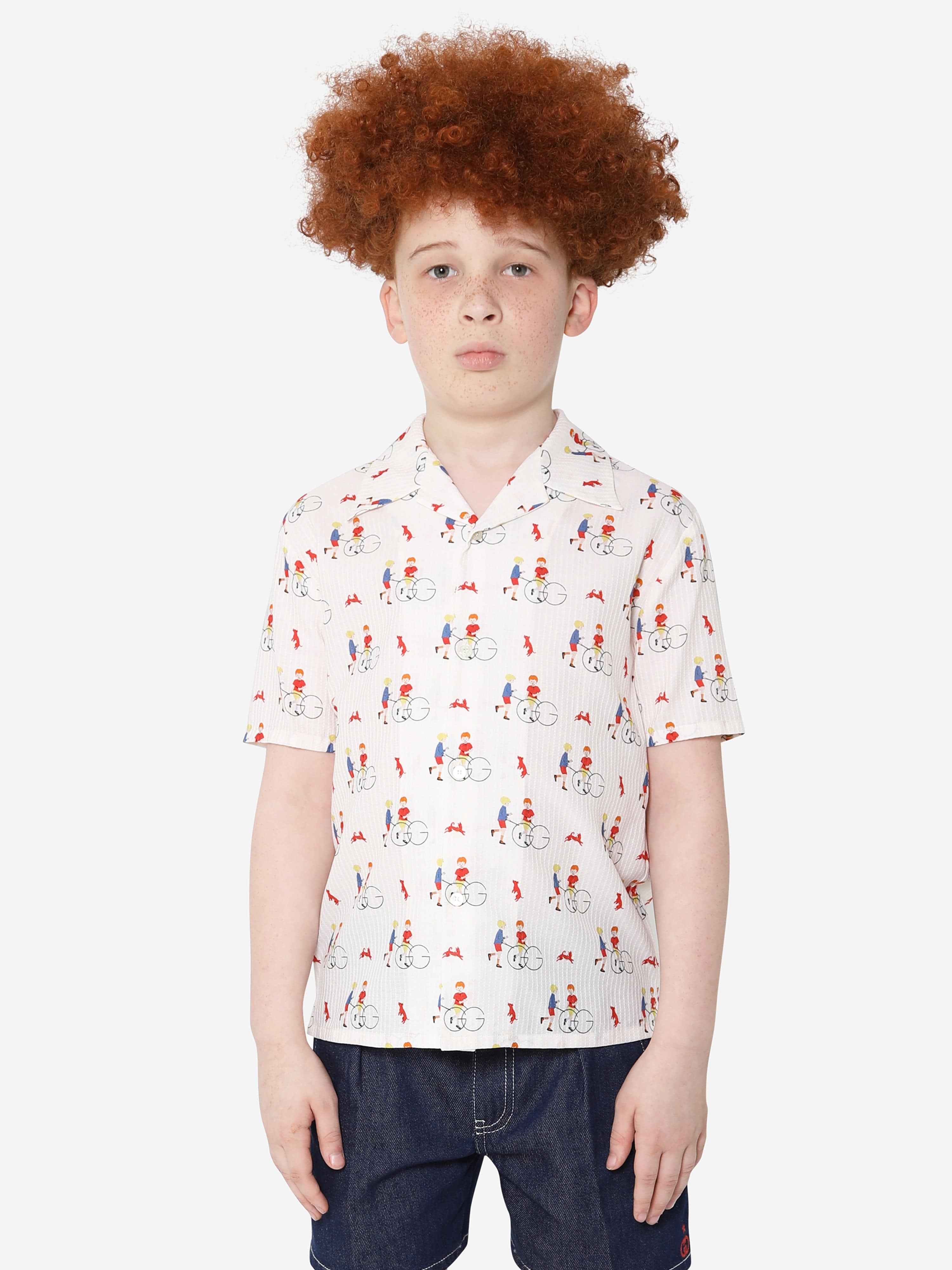 Gucci Boys Short Sleeve Shirt in Ivory