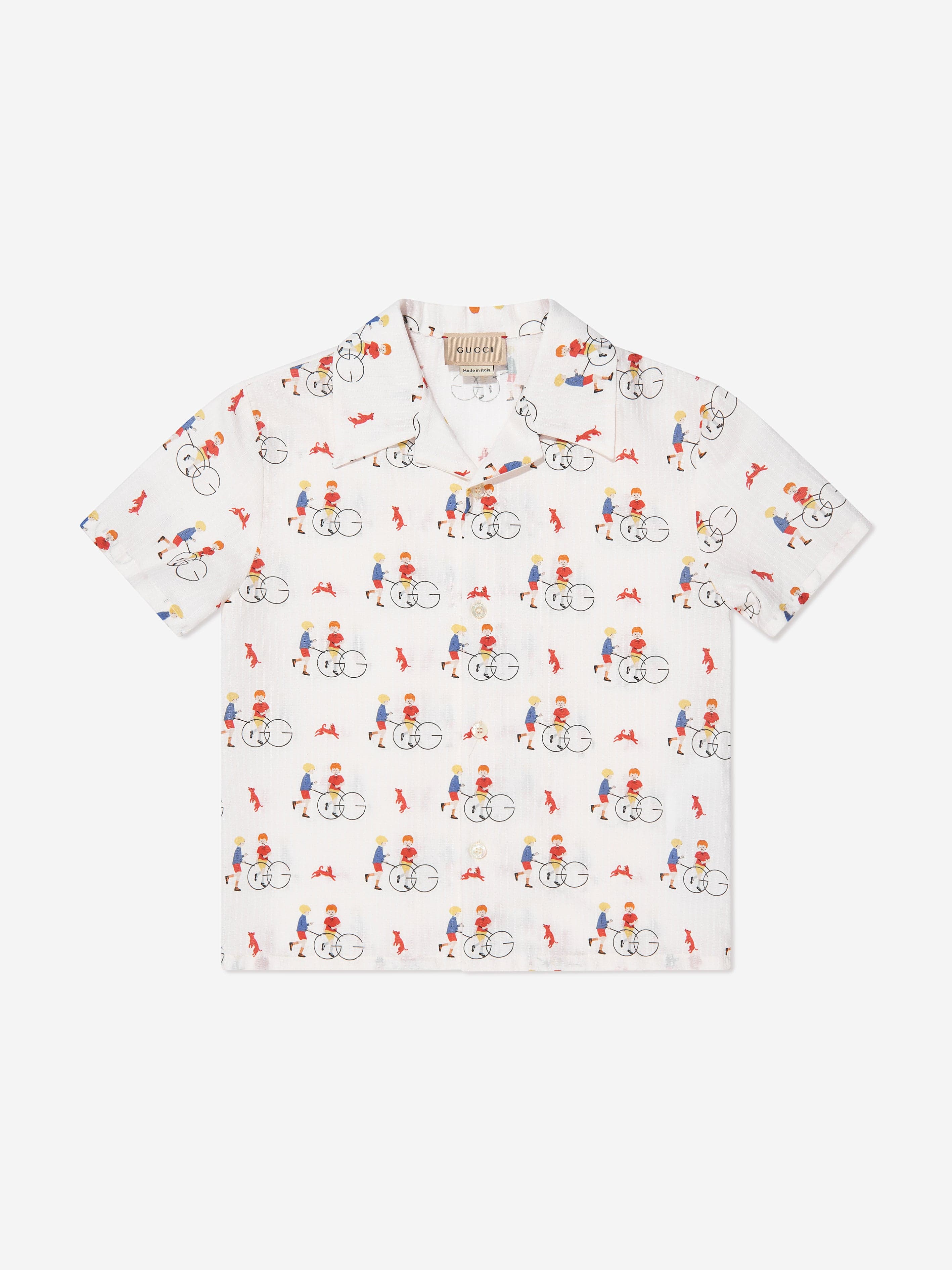 Gucci Boys Short Sleeve Shirt in Ivory