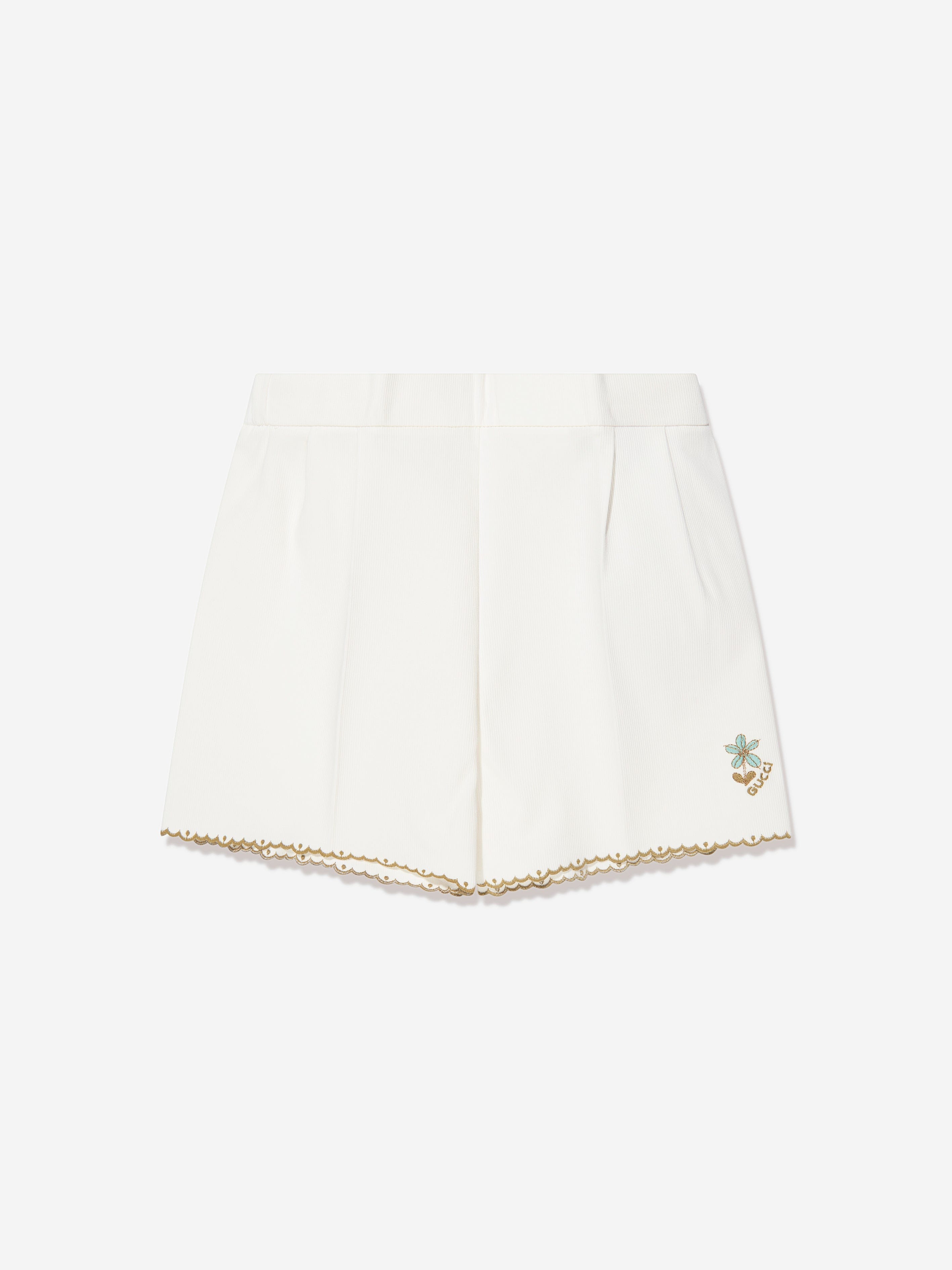 Gucci Baby Girls Embroidered Shorts in White