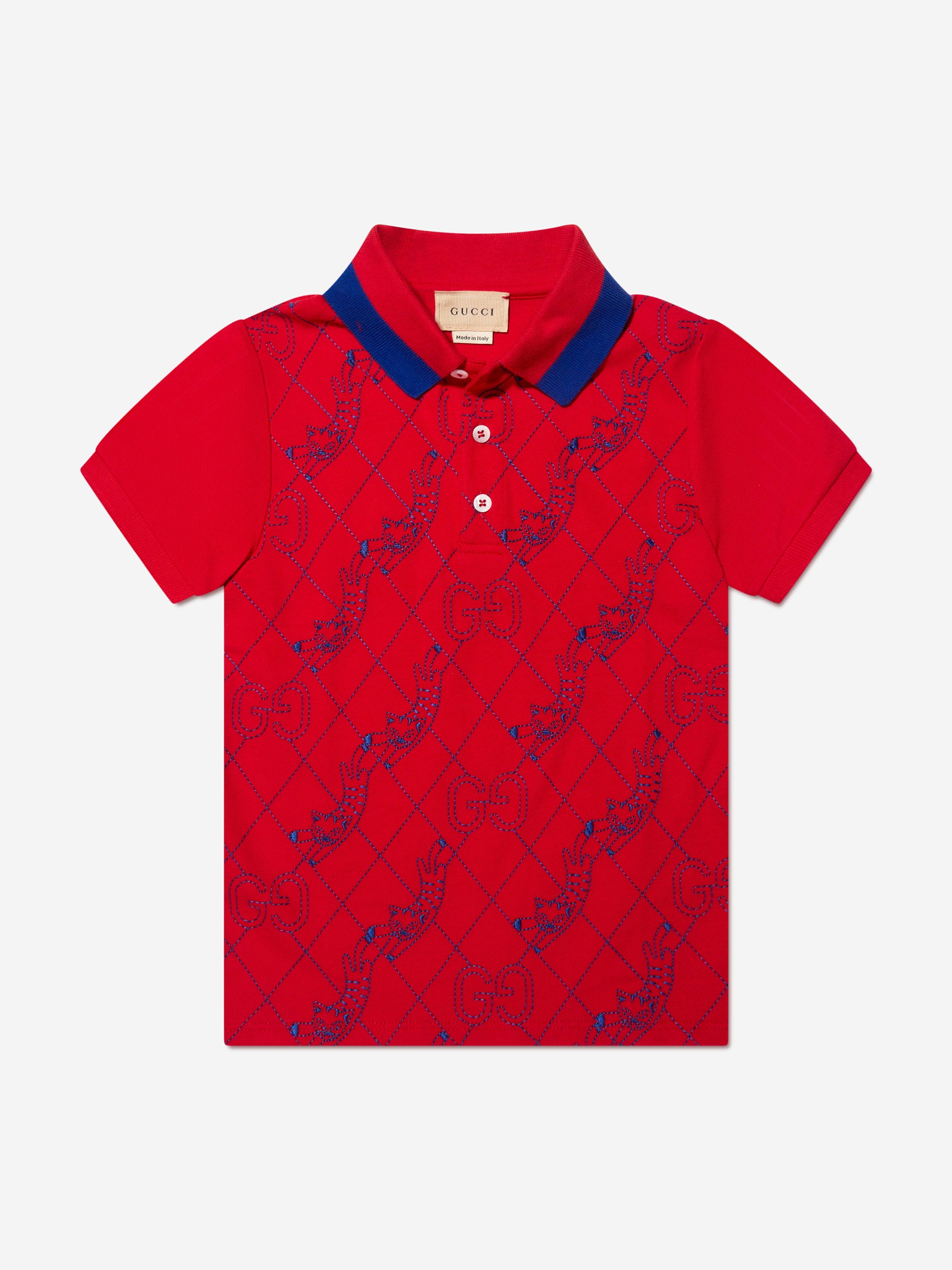 Gucci Boys Logo Polo Shirt in Red