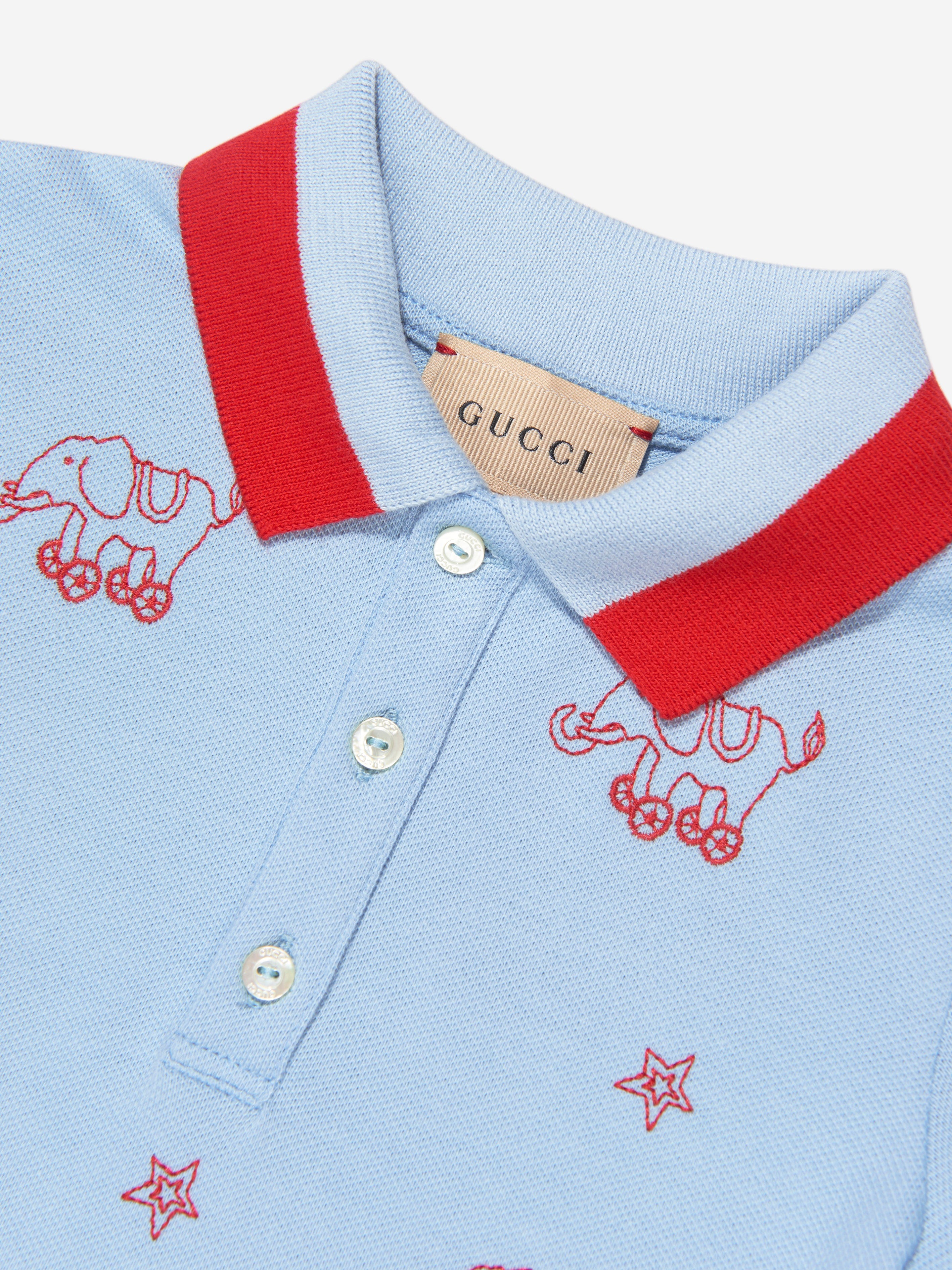 Gucci Baby Boys Polo Shirt in Blue