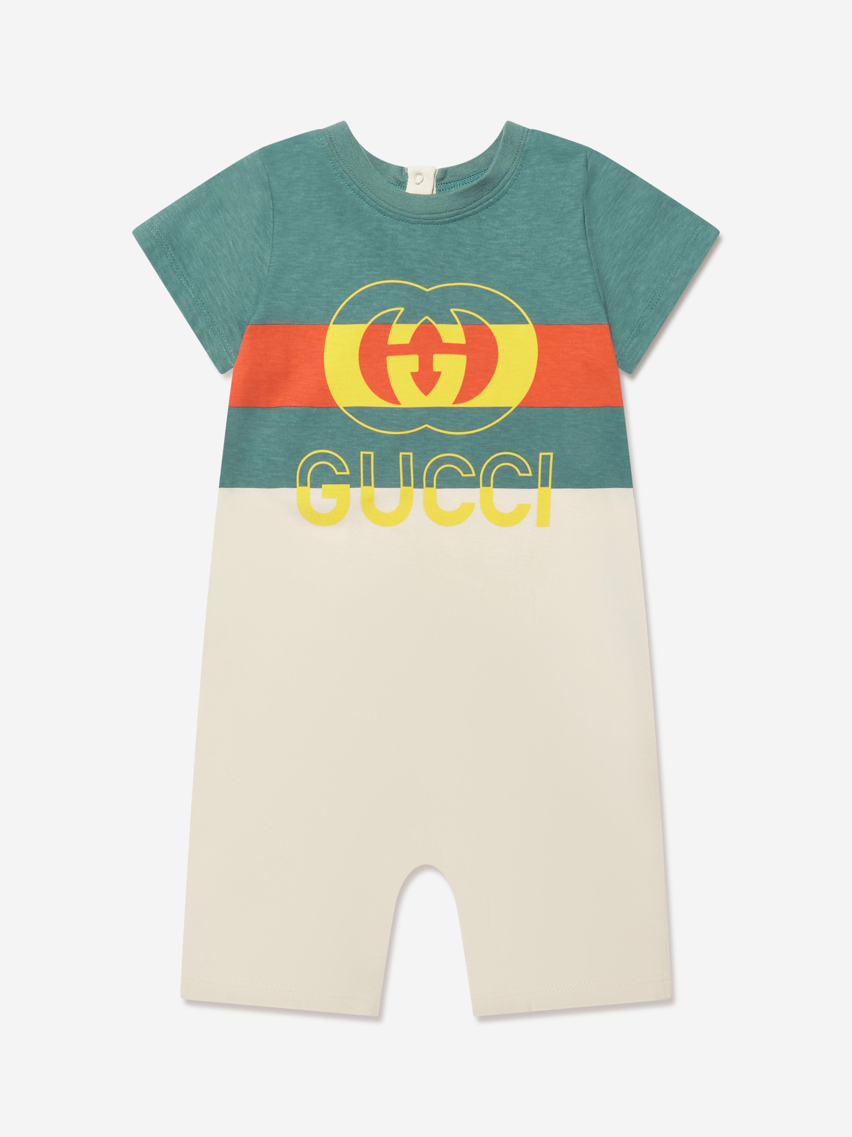 Gucci Baby Boys Logo Romper in Green