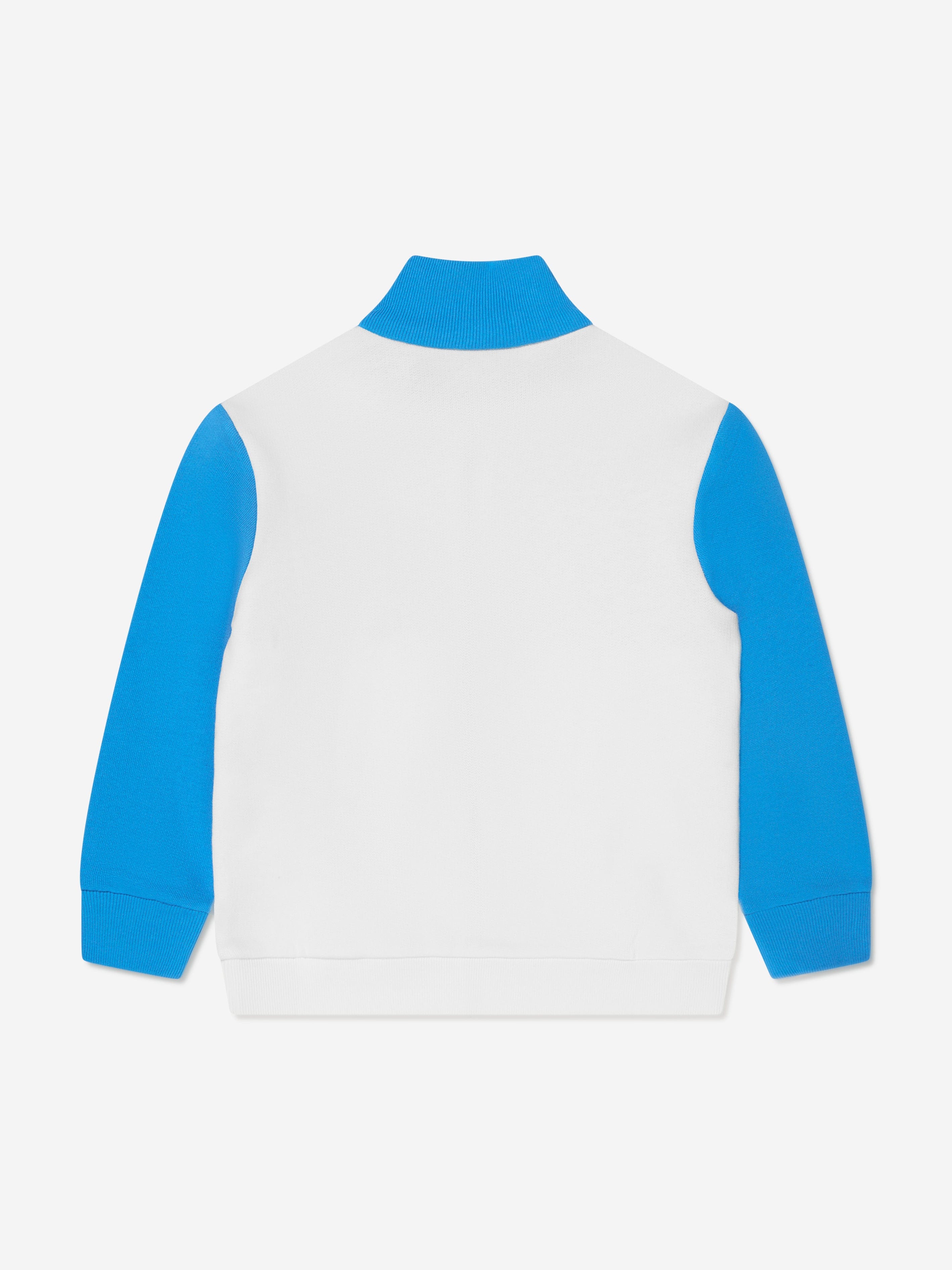 Gucci Boys Logo Zip Up Sweatshirt in Blue