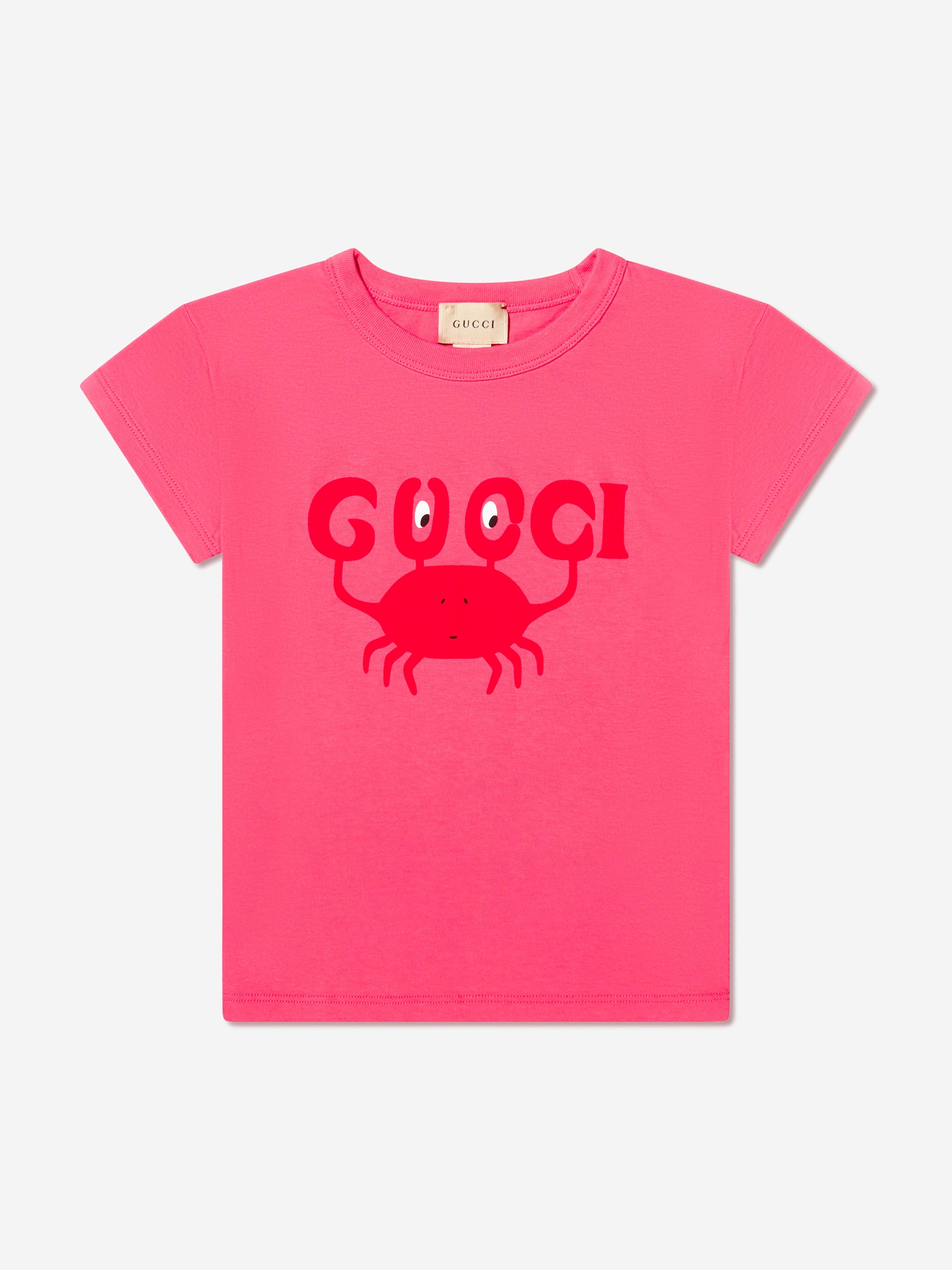 Gucci Kids Crab Logo T-Shirt in Pink