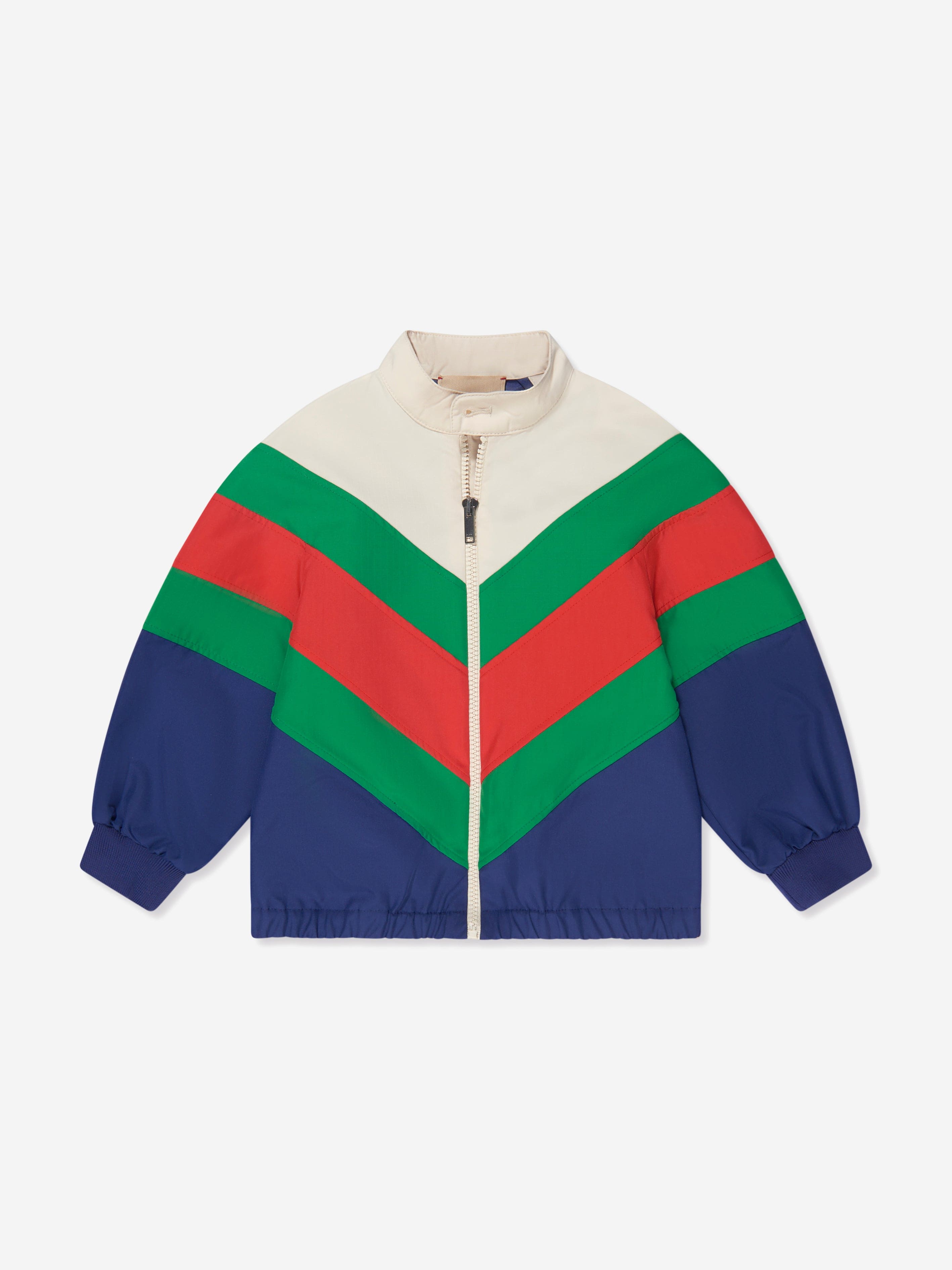 Gucci Girls Chevron Zip Up Jacket in Multicolour