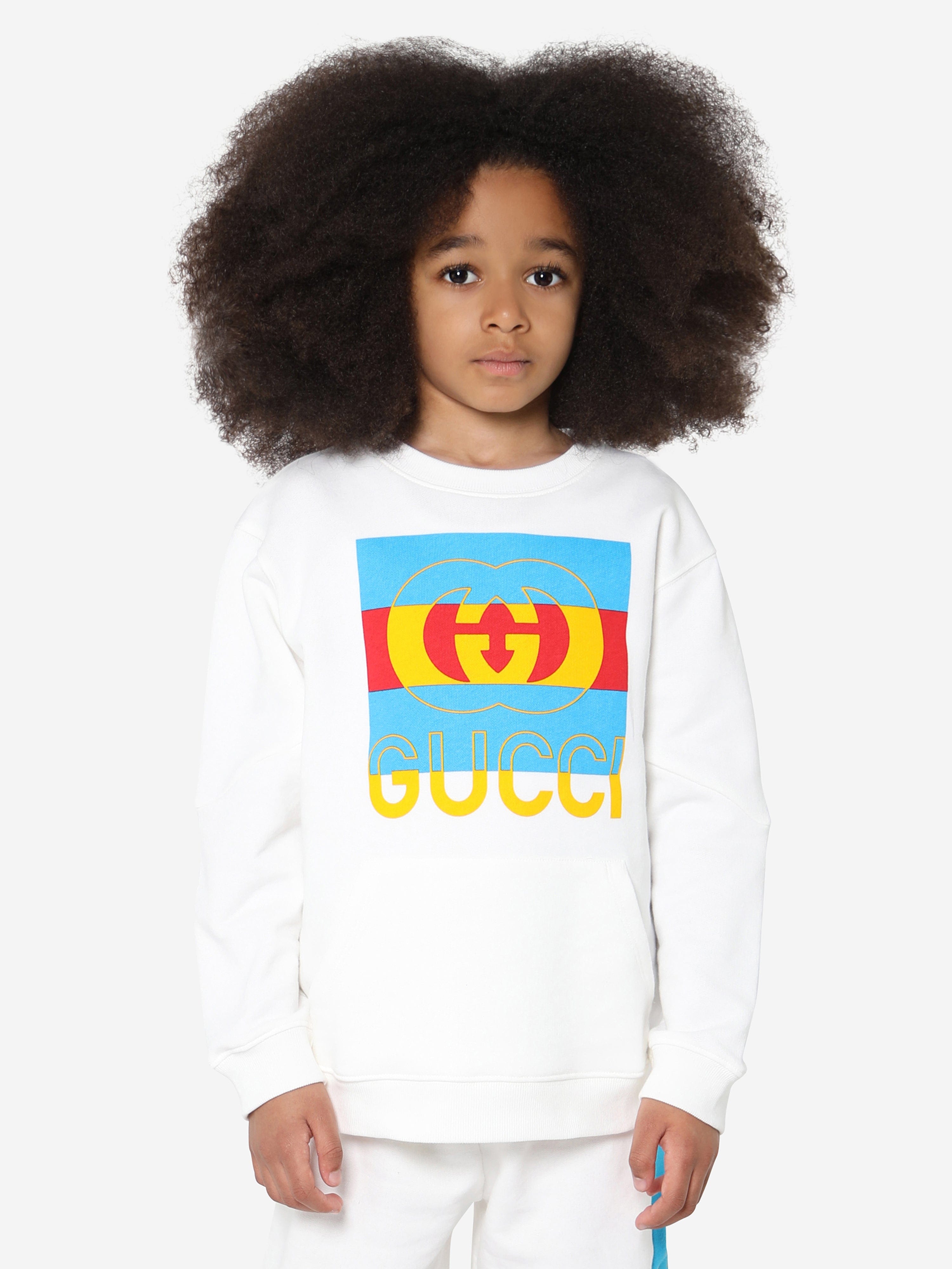 Gucci Kids Logo Sweatshirt in White