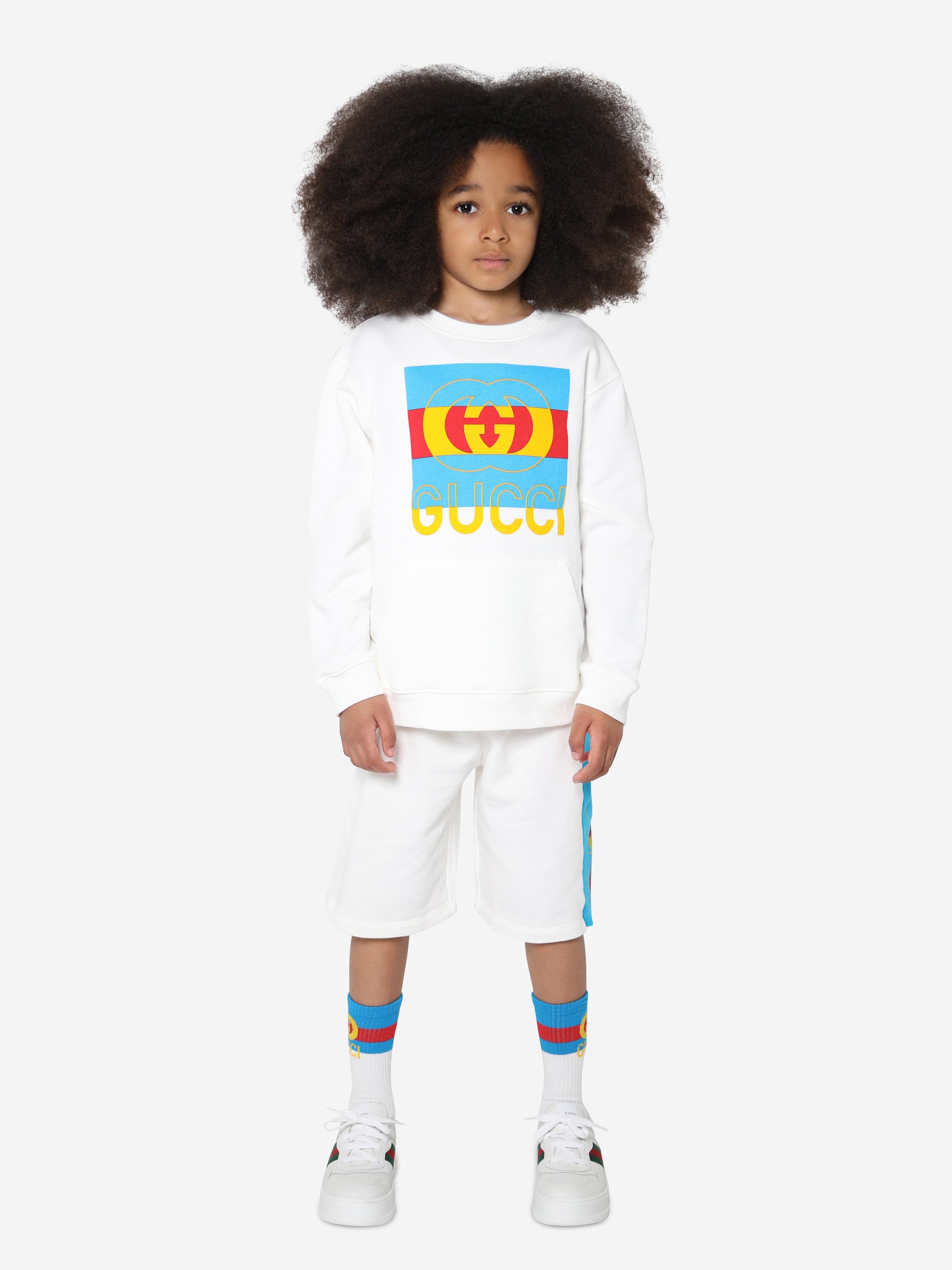 Gucci Kids Logo Sweatshirt in White