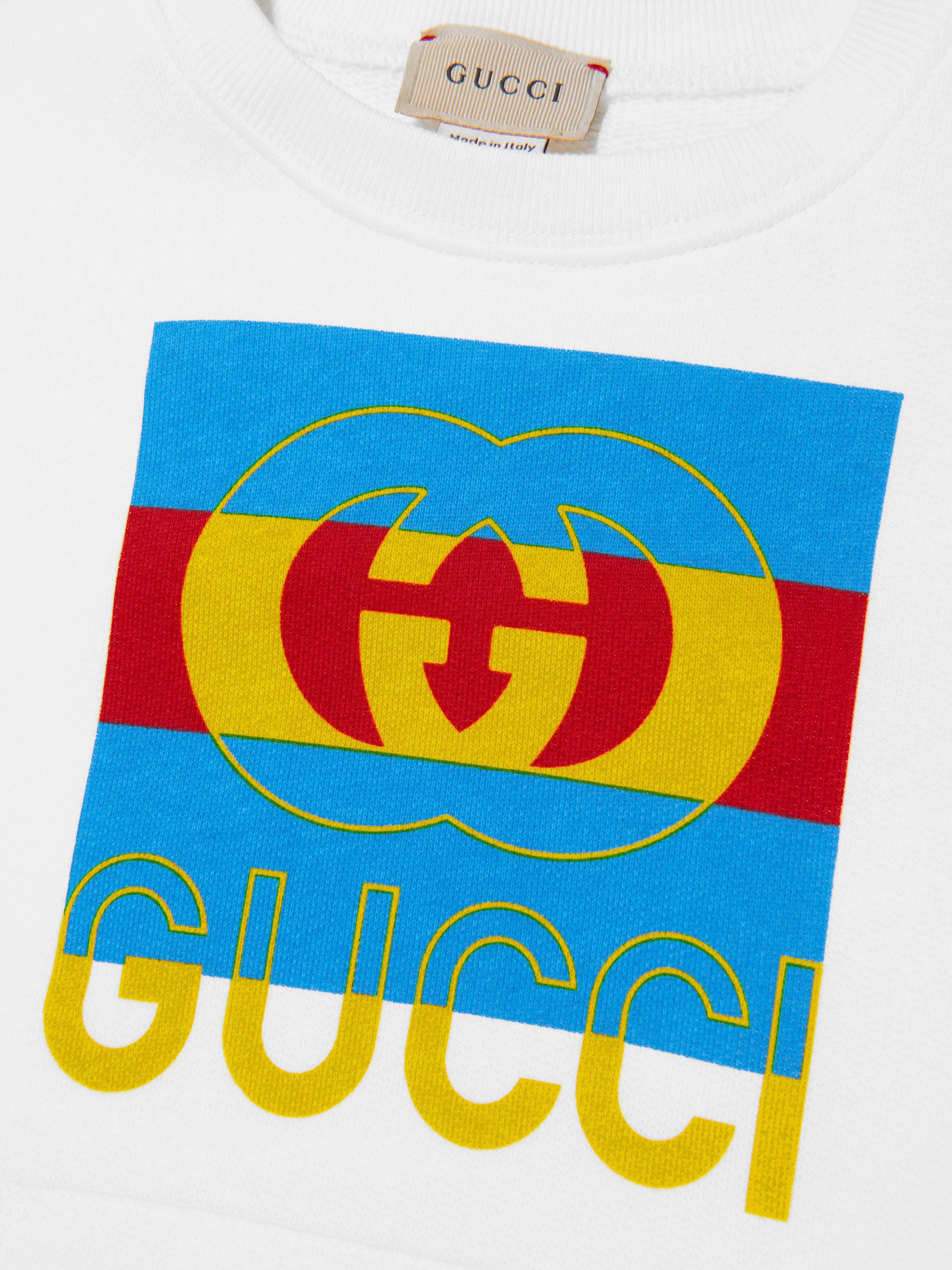 Gucci Kids Logo Sweatshirt in White