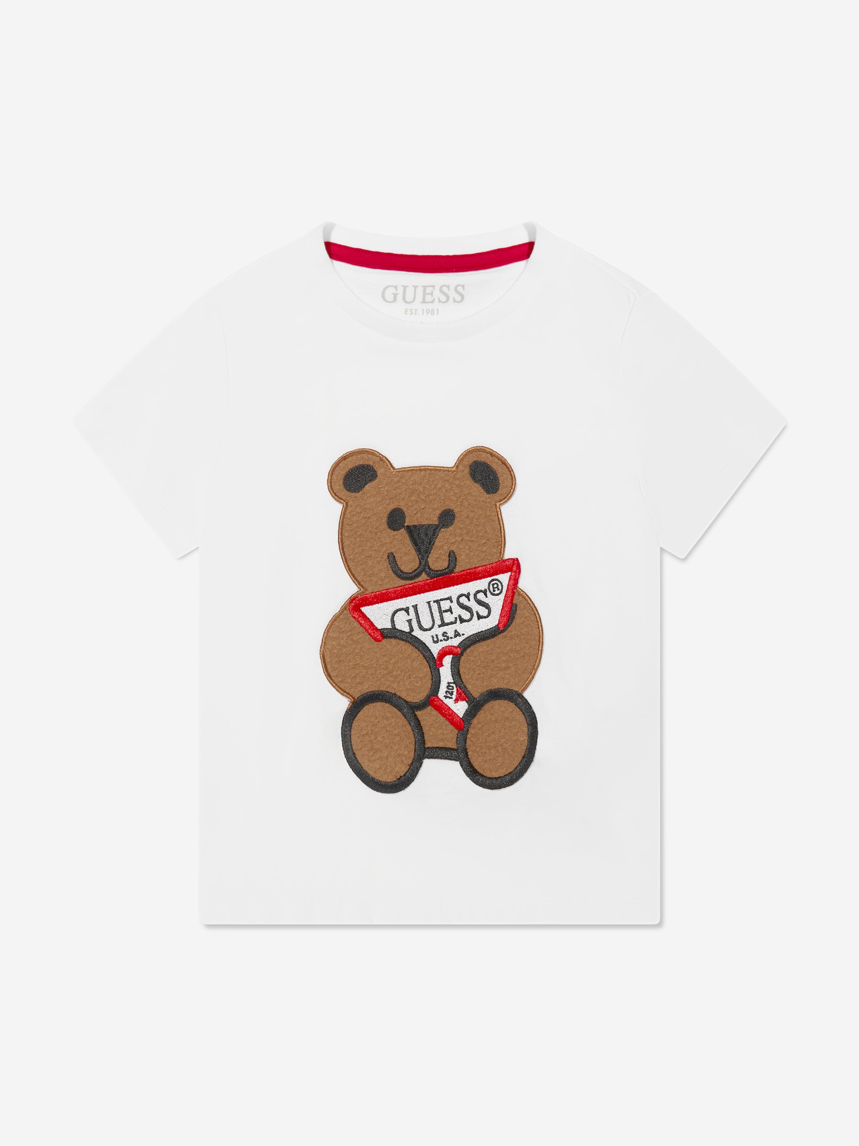 Guess Boys Teddy Bear T-Shirt in White