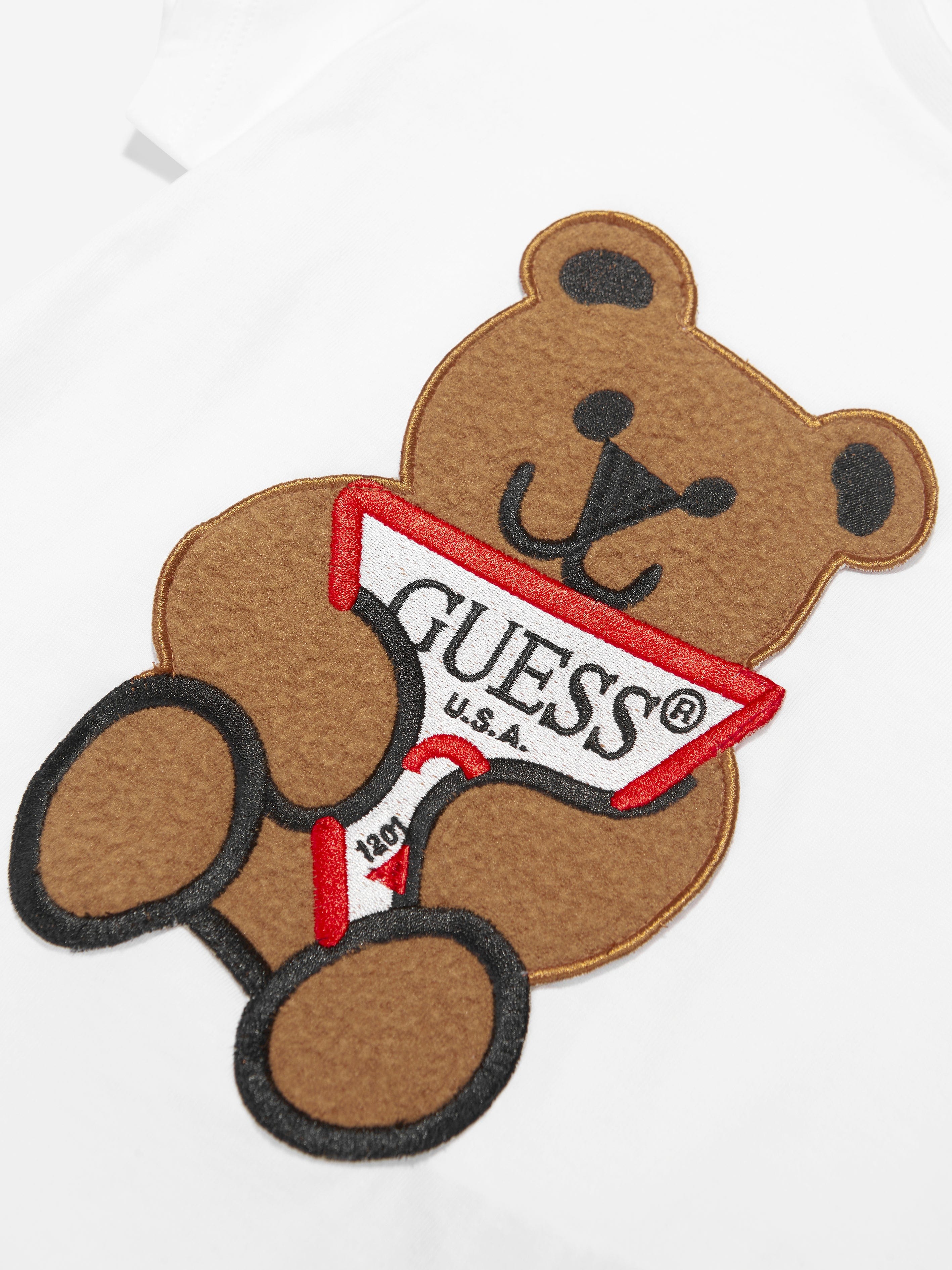 Guess Kids Bear Logo T-Shirt in White