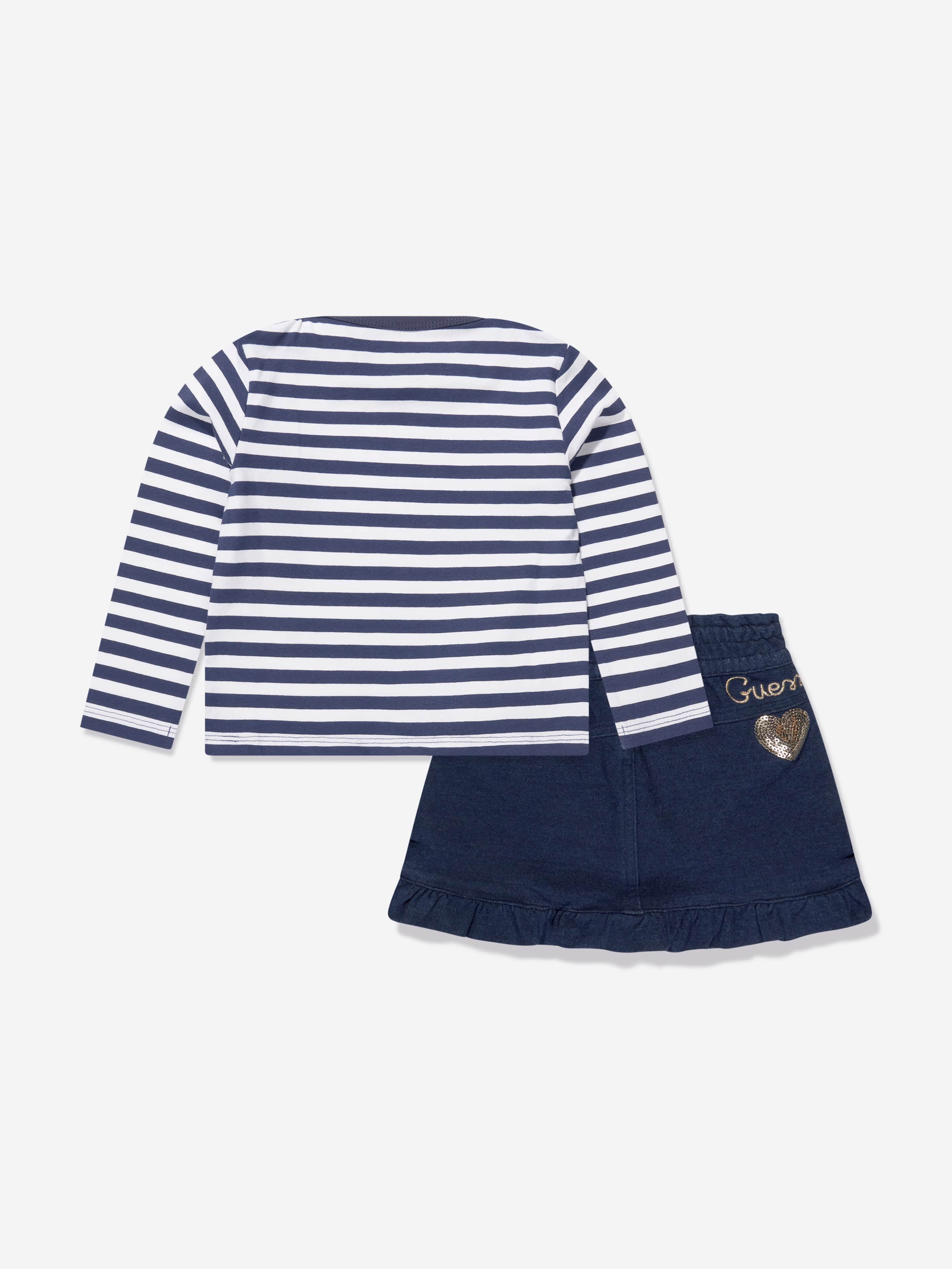 Guess Baby Girls T-Shirt And Skirt Set in Navy