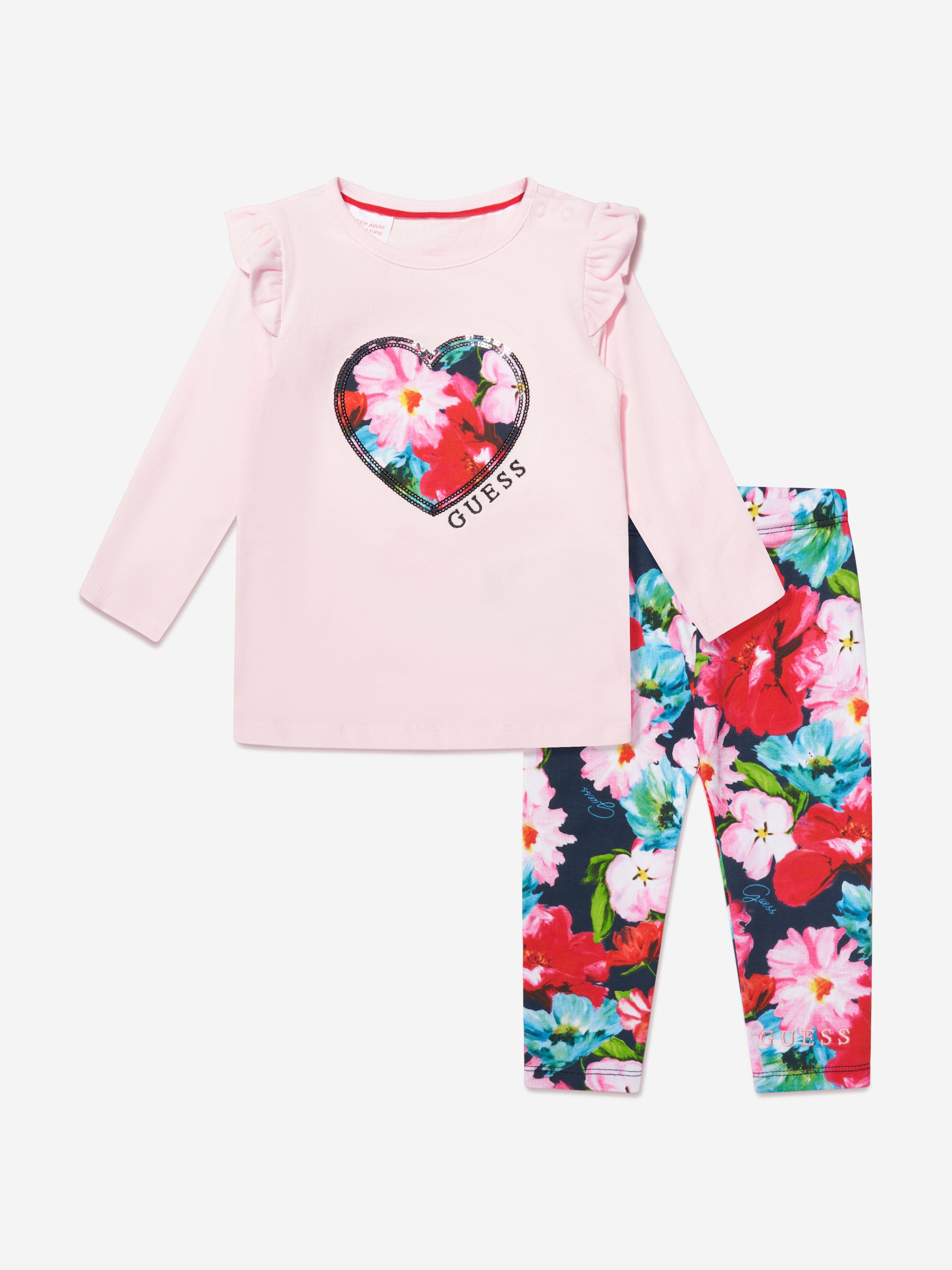 Guess Baby Girls T-Shirt And Leggings Set in Pink