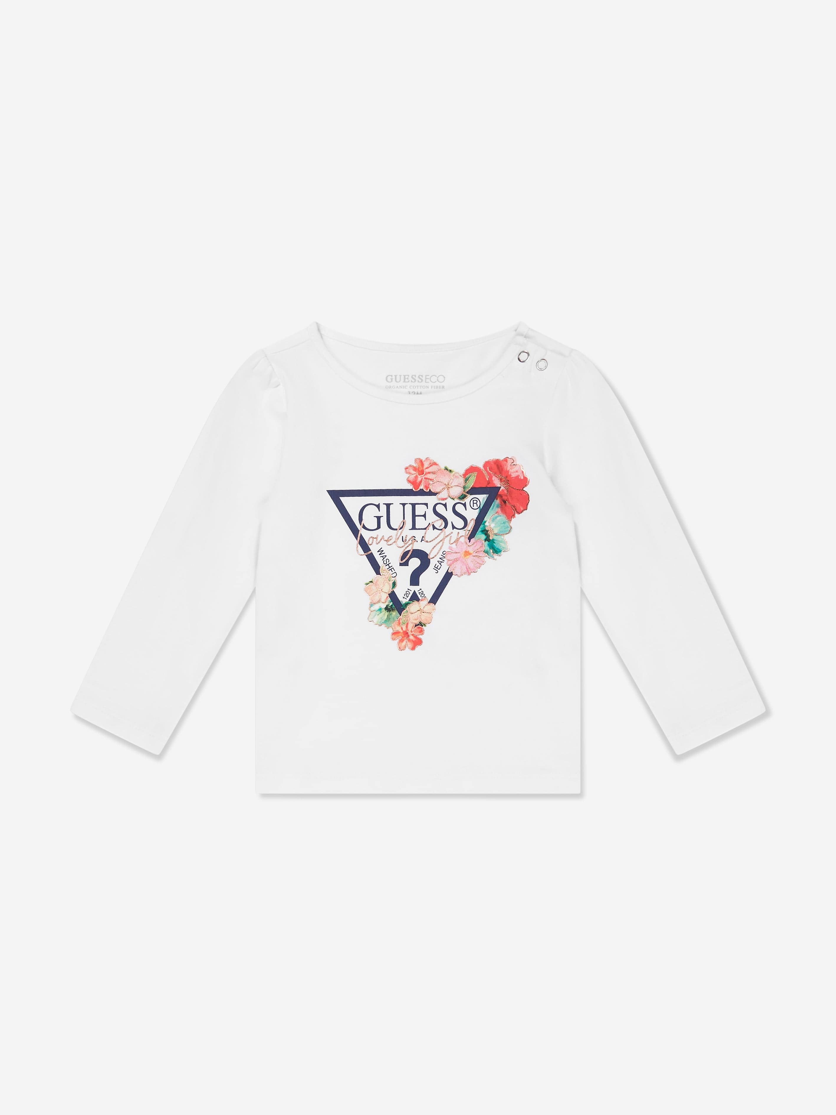 Guess Baby Girls Long Sleeve T-Shirt in White