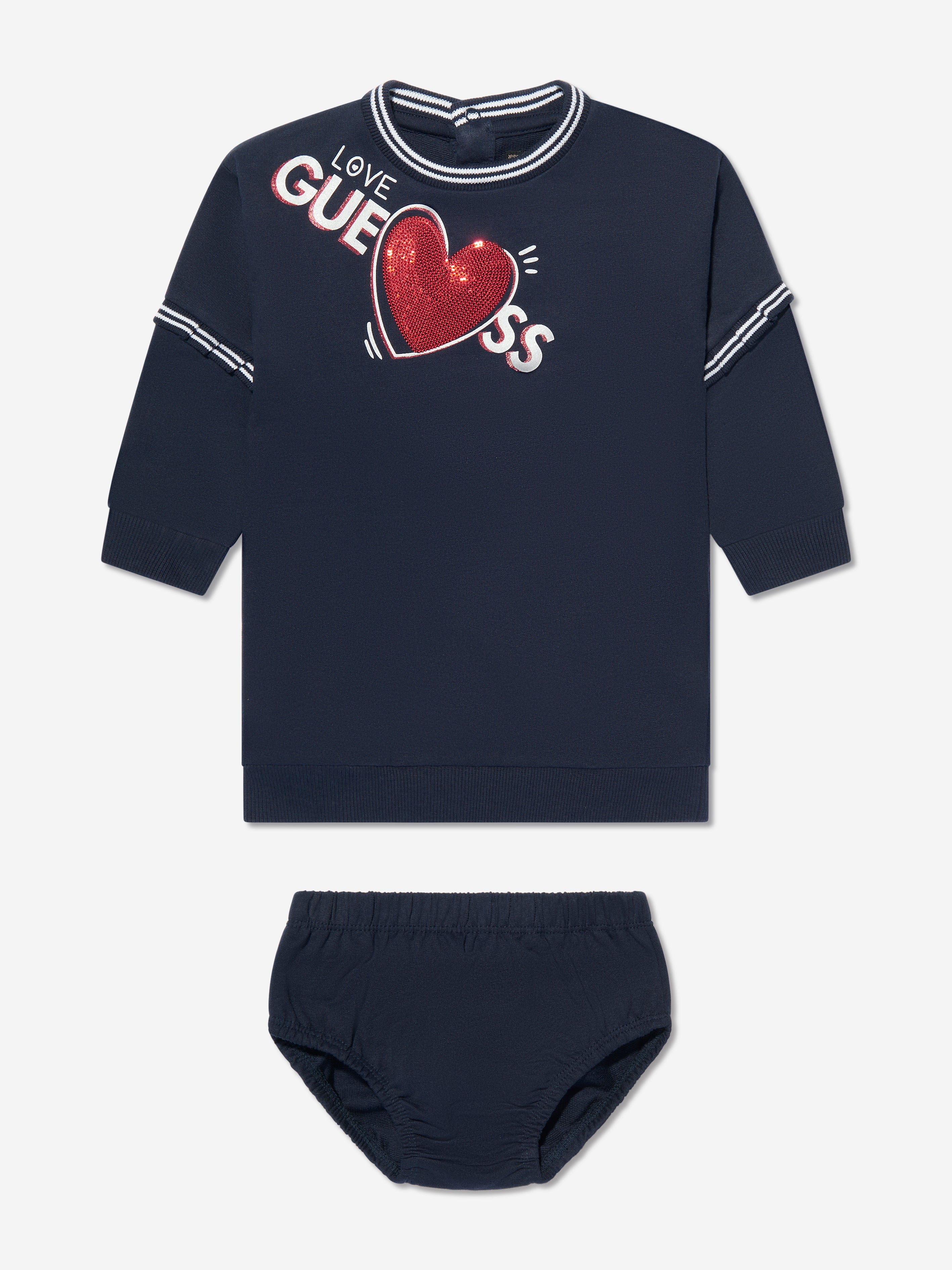 Guess Baby Girls Dress With Knickers in Navy