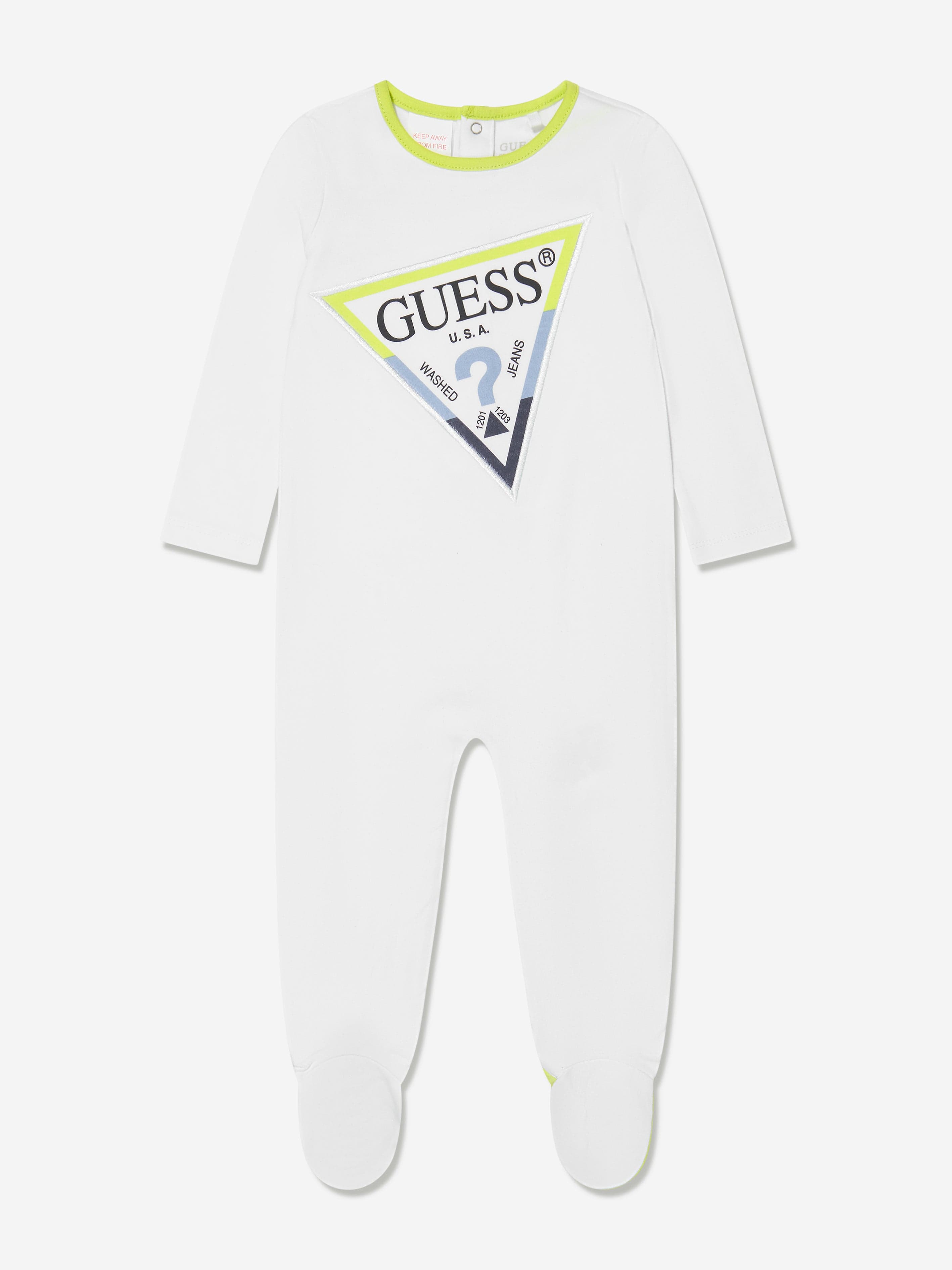 Guess Baby Boys Logo Babygrow in White