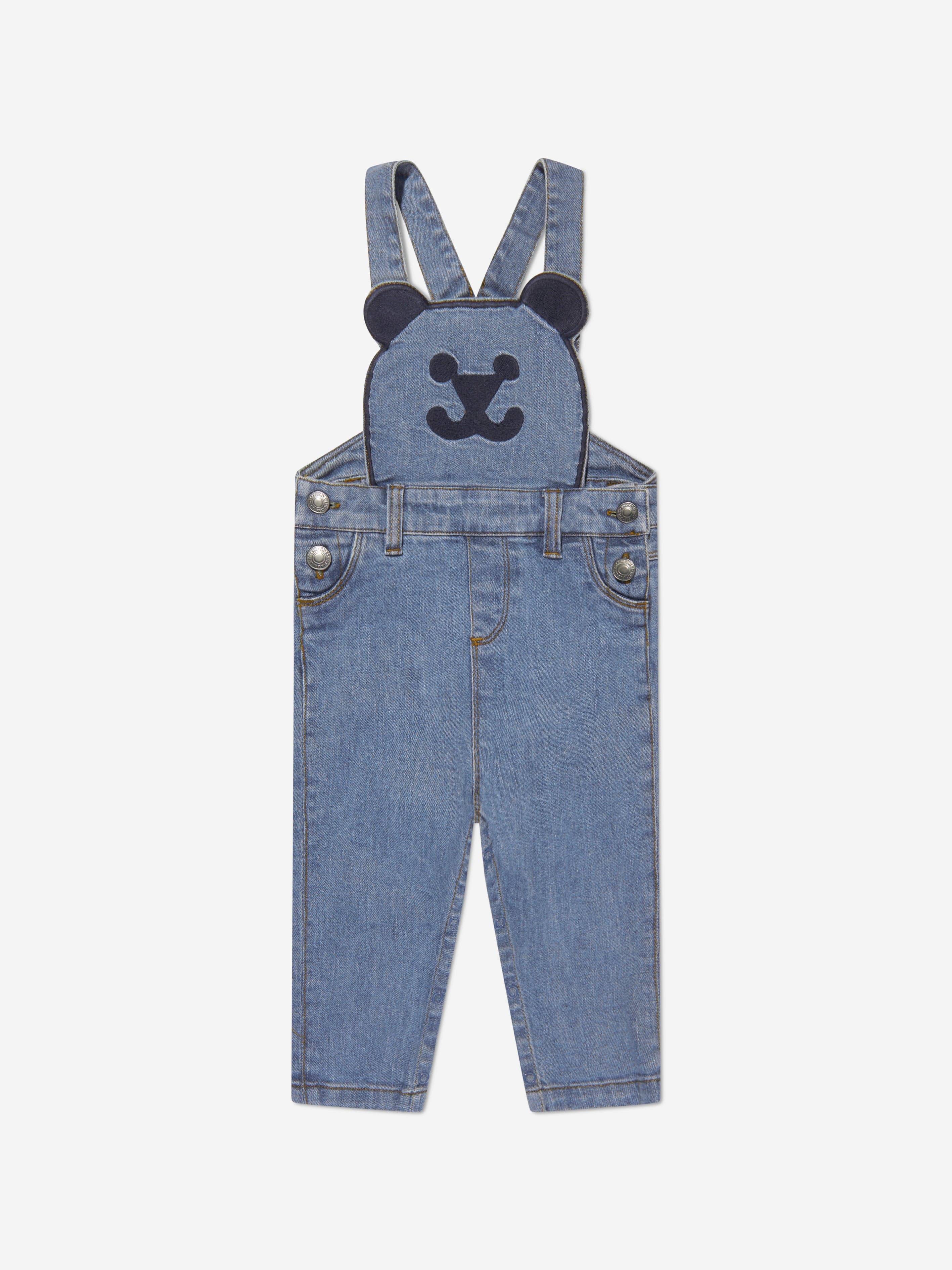 Guess Baby Boys Bear Dungarees Set in Blue