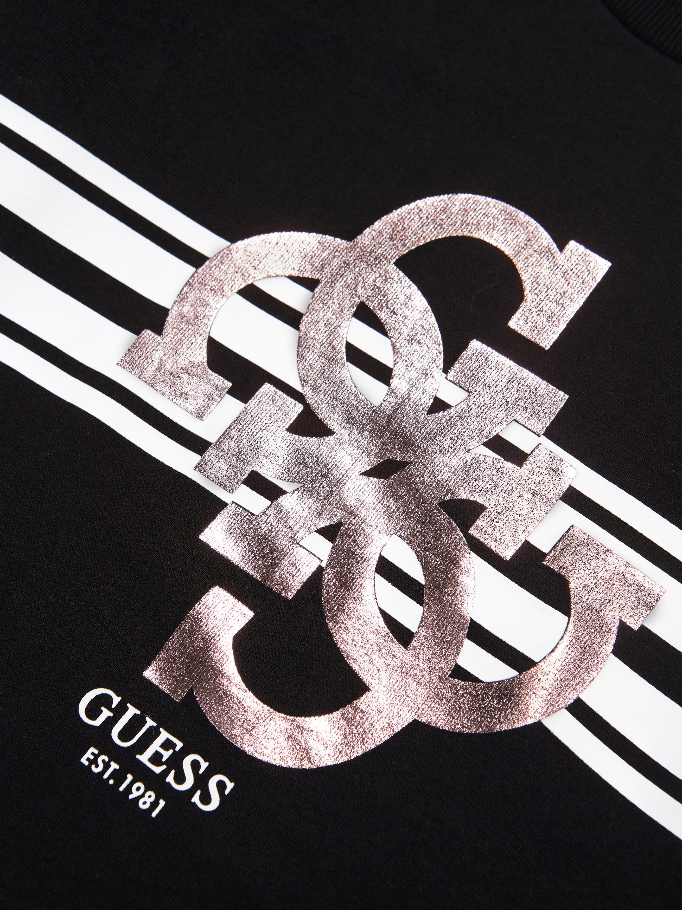 Guess Girls Monogram Logo Sweatshirt in Black