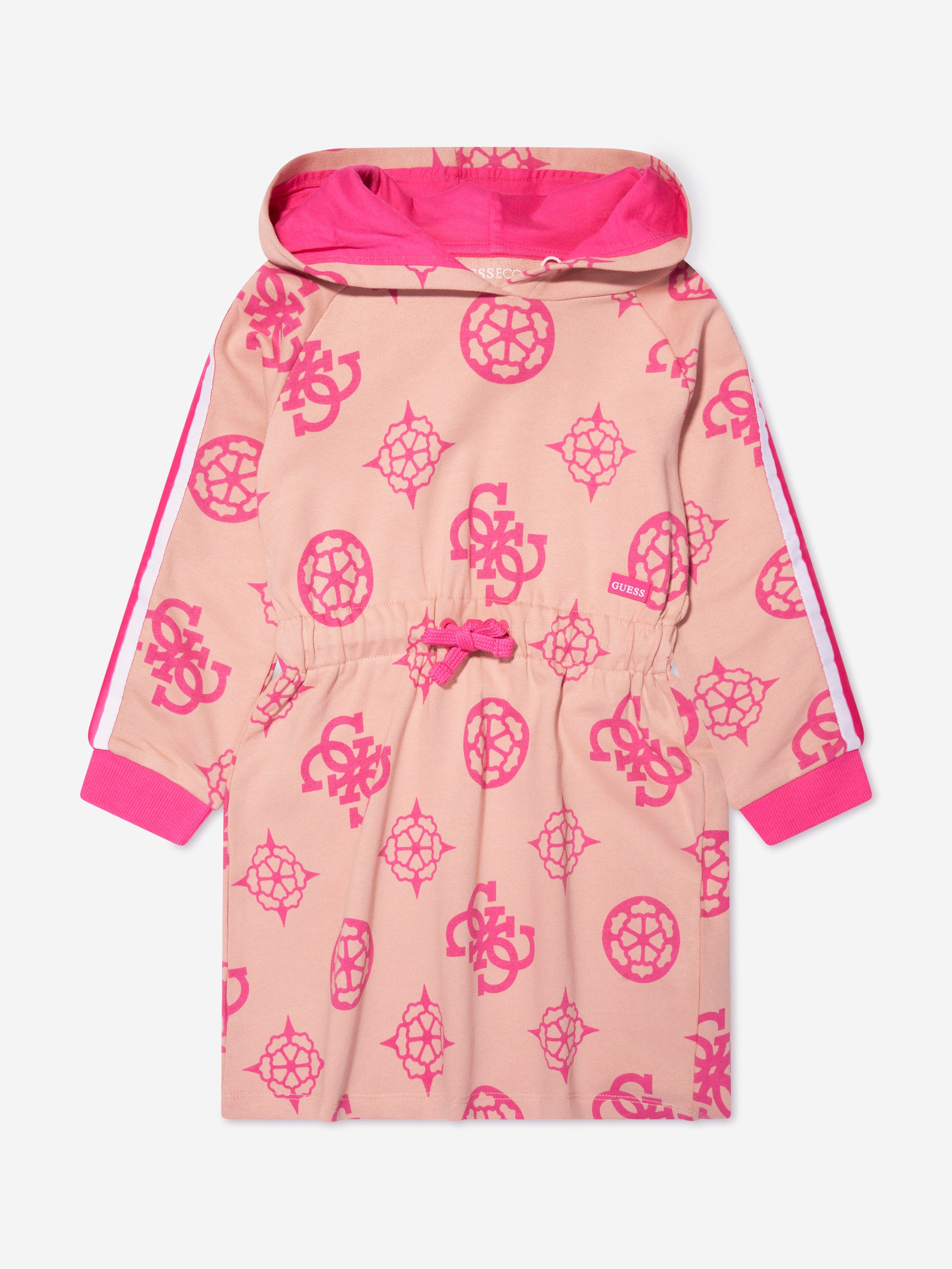 Guess Girls Hooded Sweater Dress in Pink