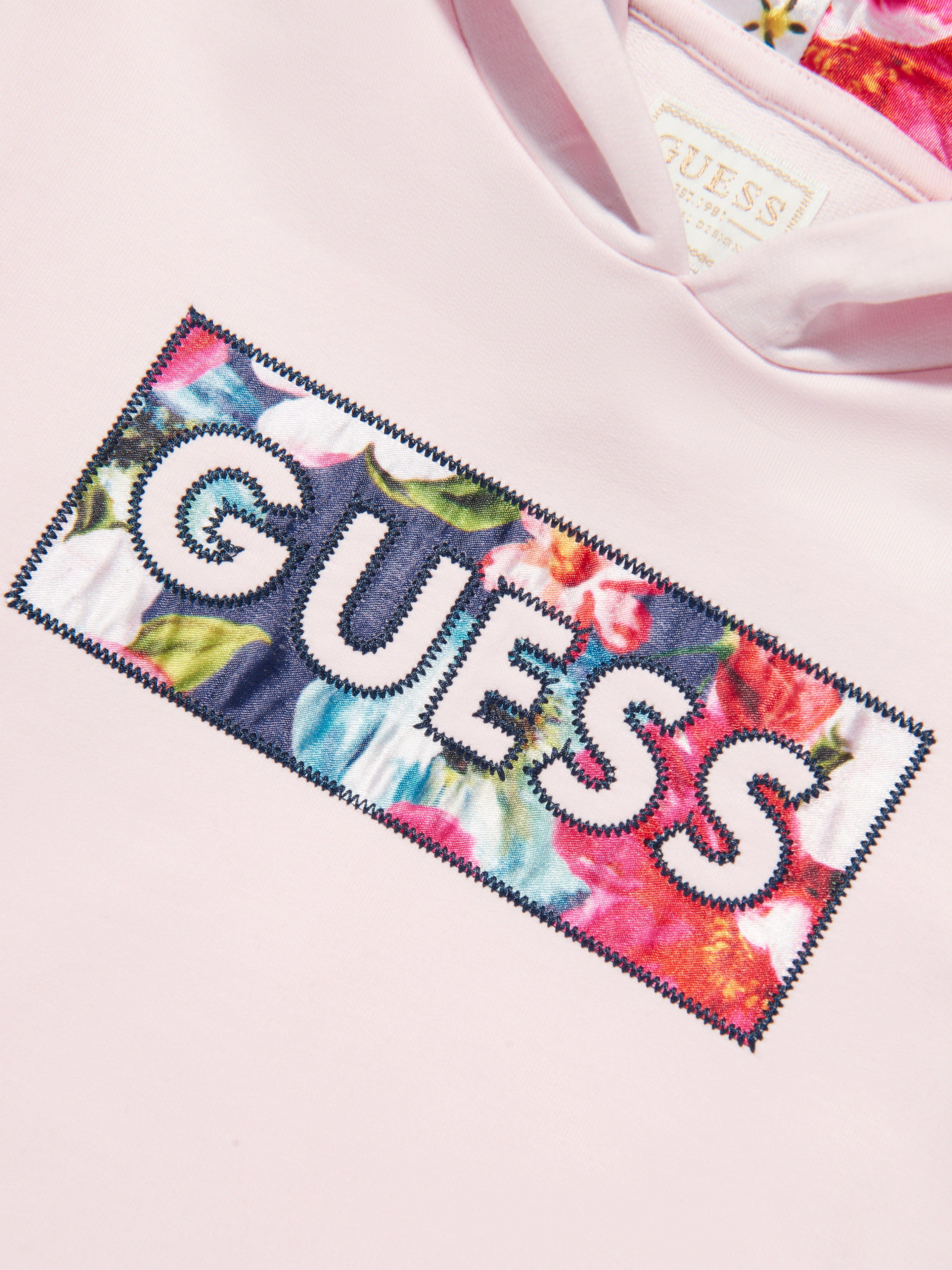 Guess Girls Hooded Sweater Dress in Pink