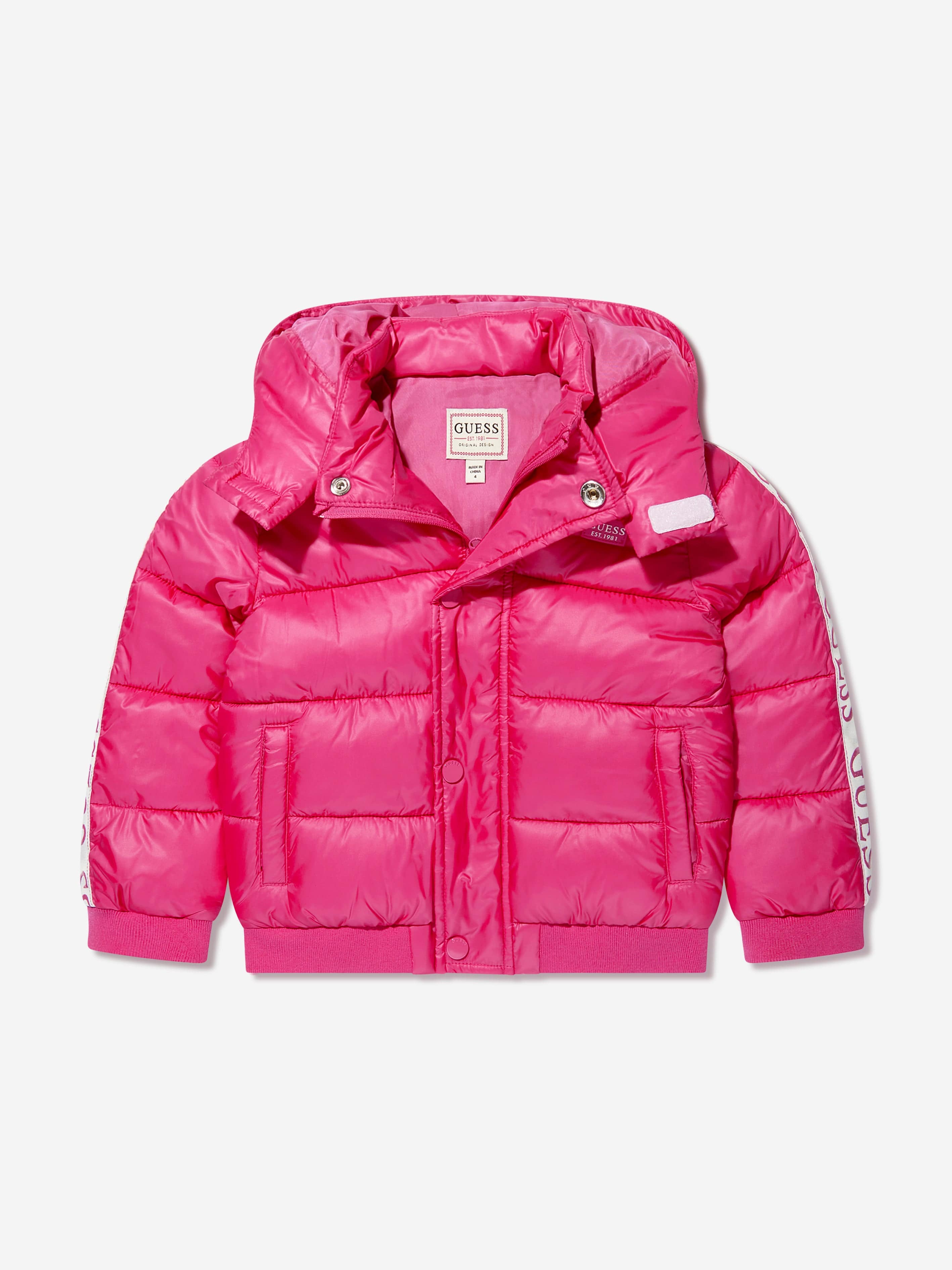 Guess Girls Puffer Jacket in Pink