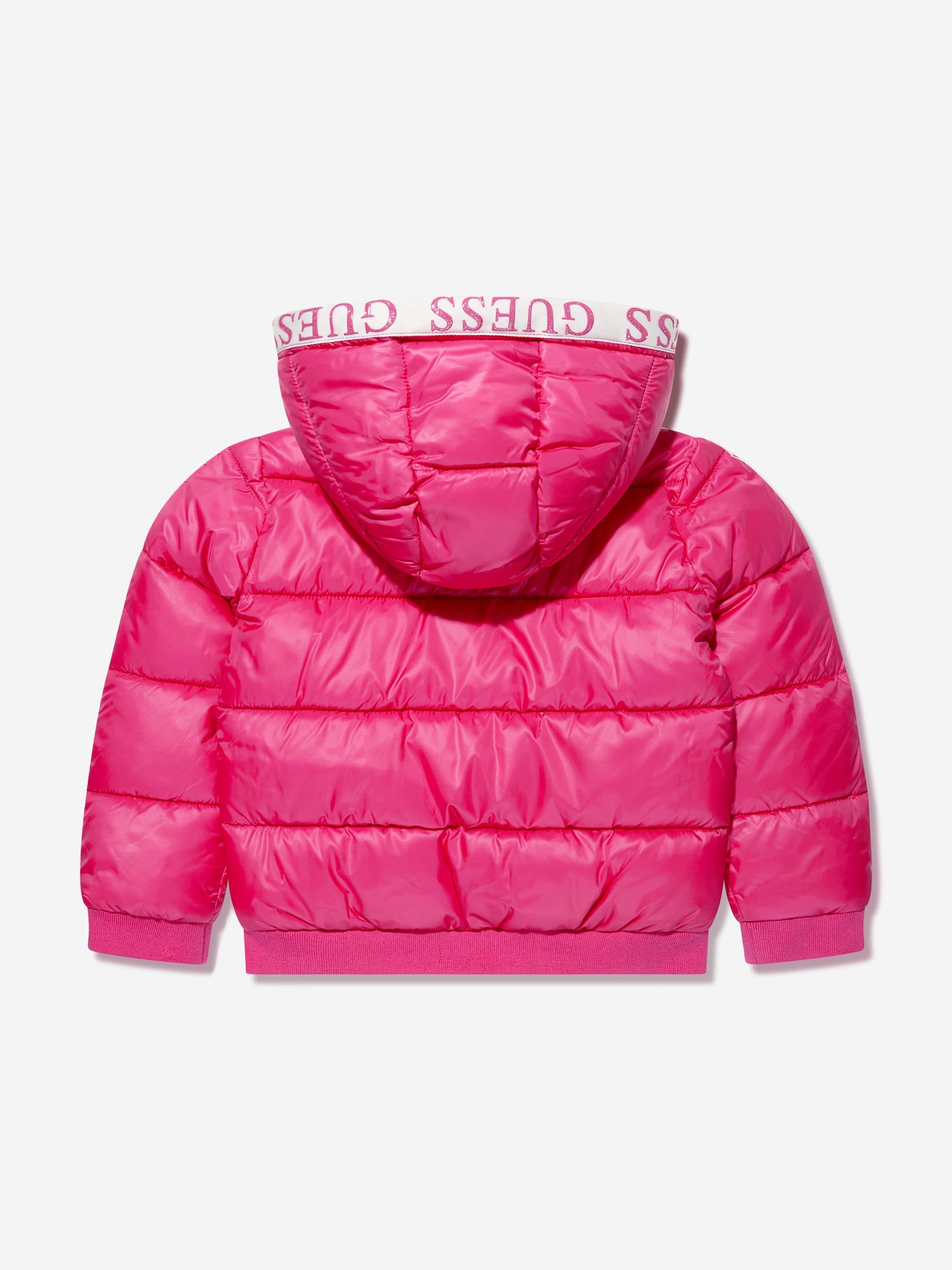 Guess Girls Puffer Jacket in Pink