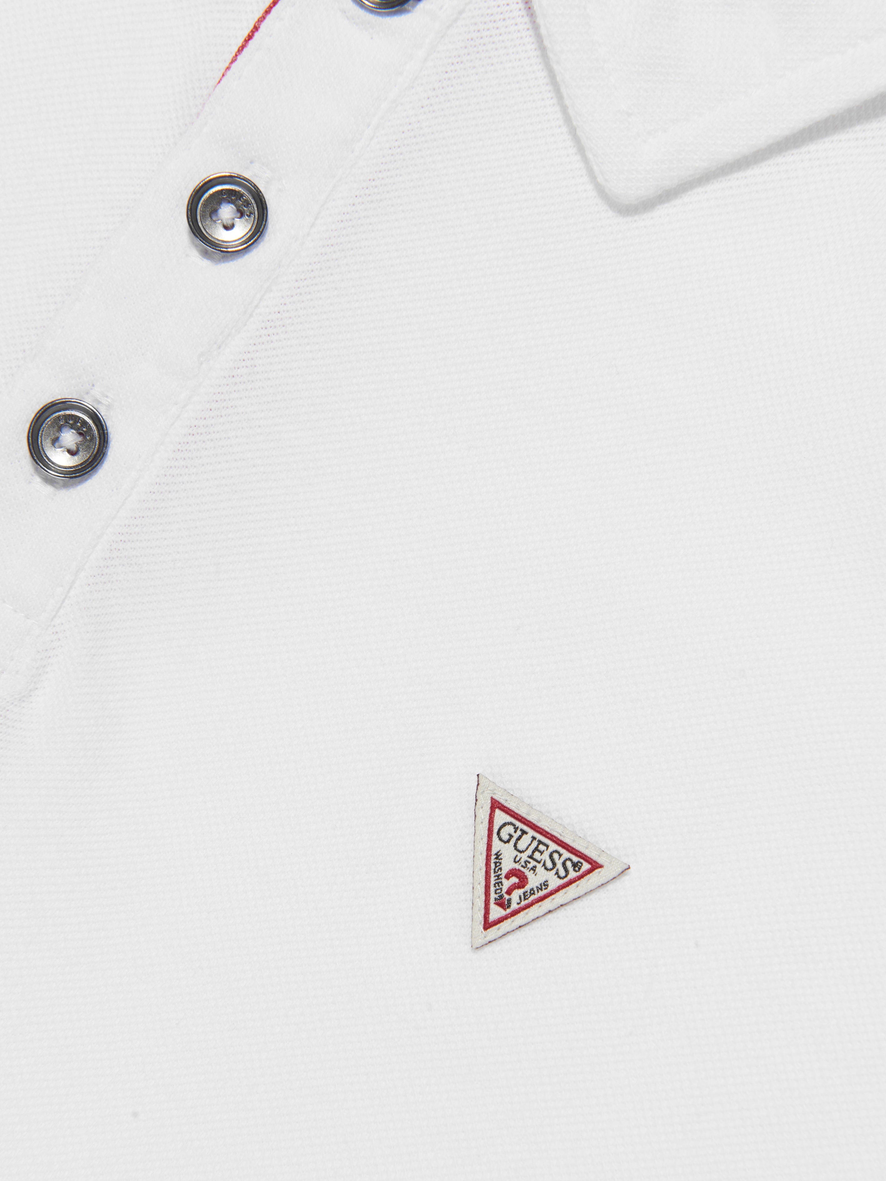 Guess Boys Logo Polo Shirt in White