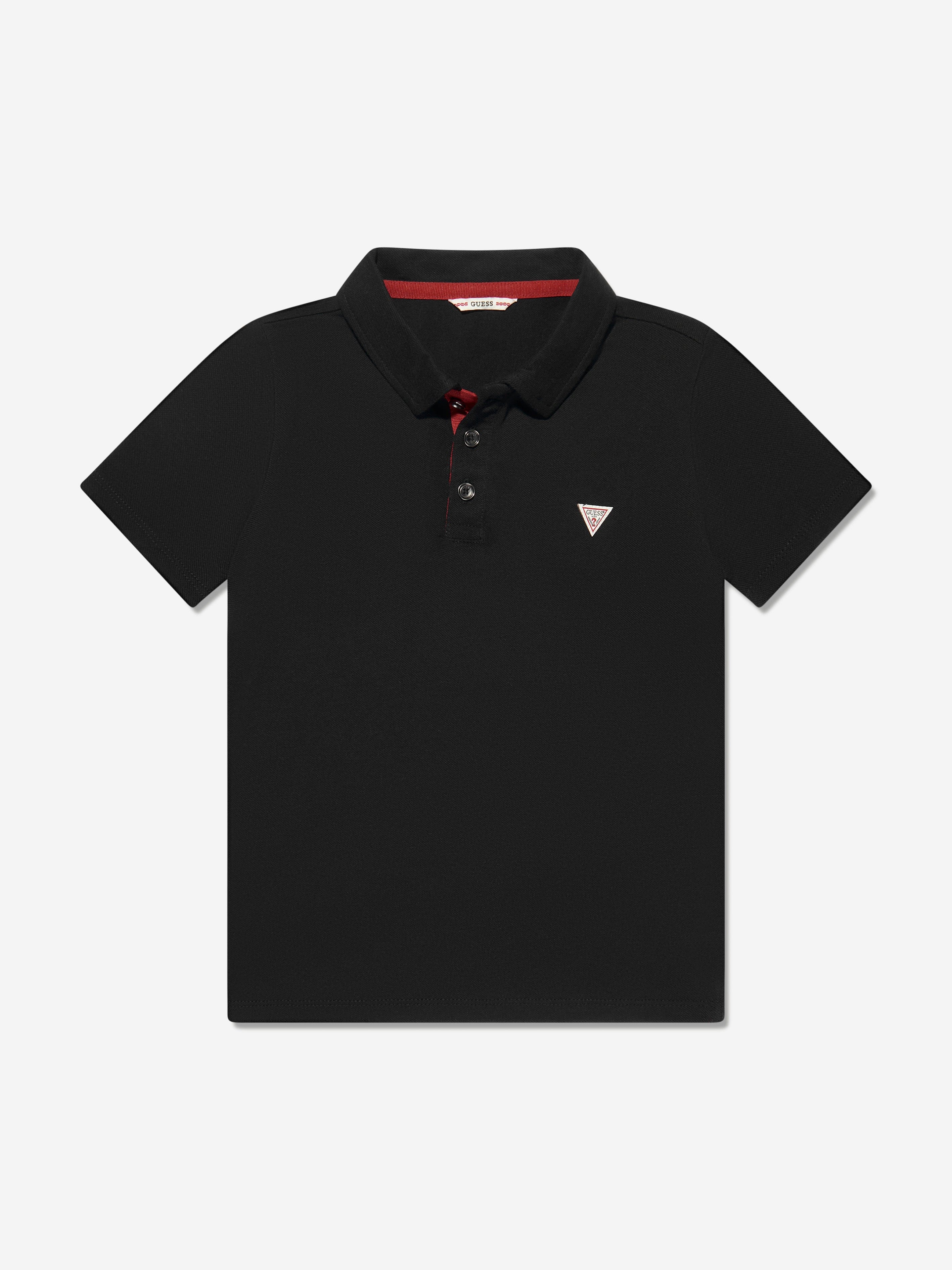 Guess Boys Logo Polo Shirt in Black