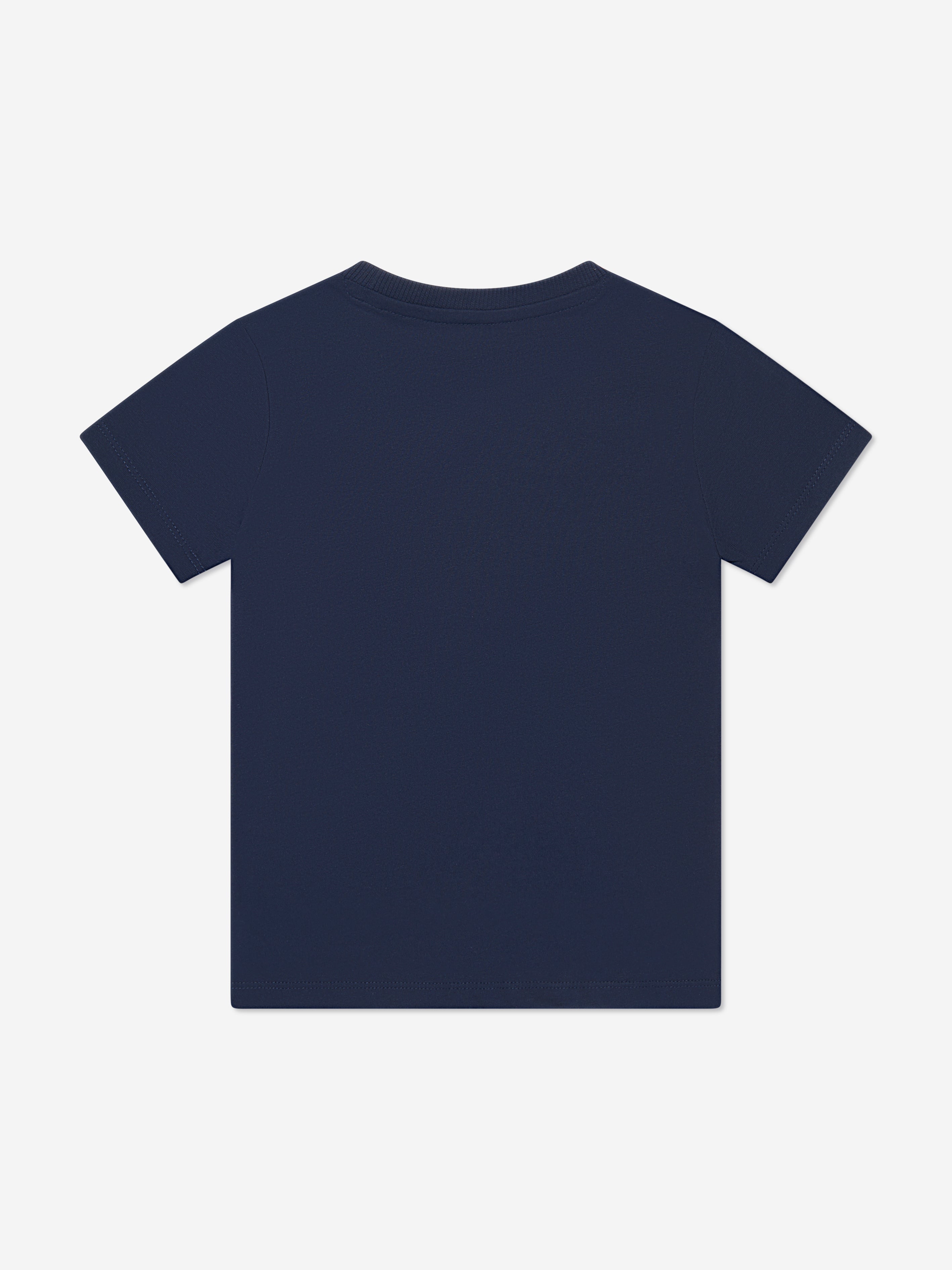 Guess Boys Logo Print T-Shirt in Navy