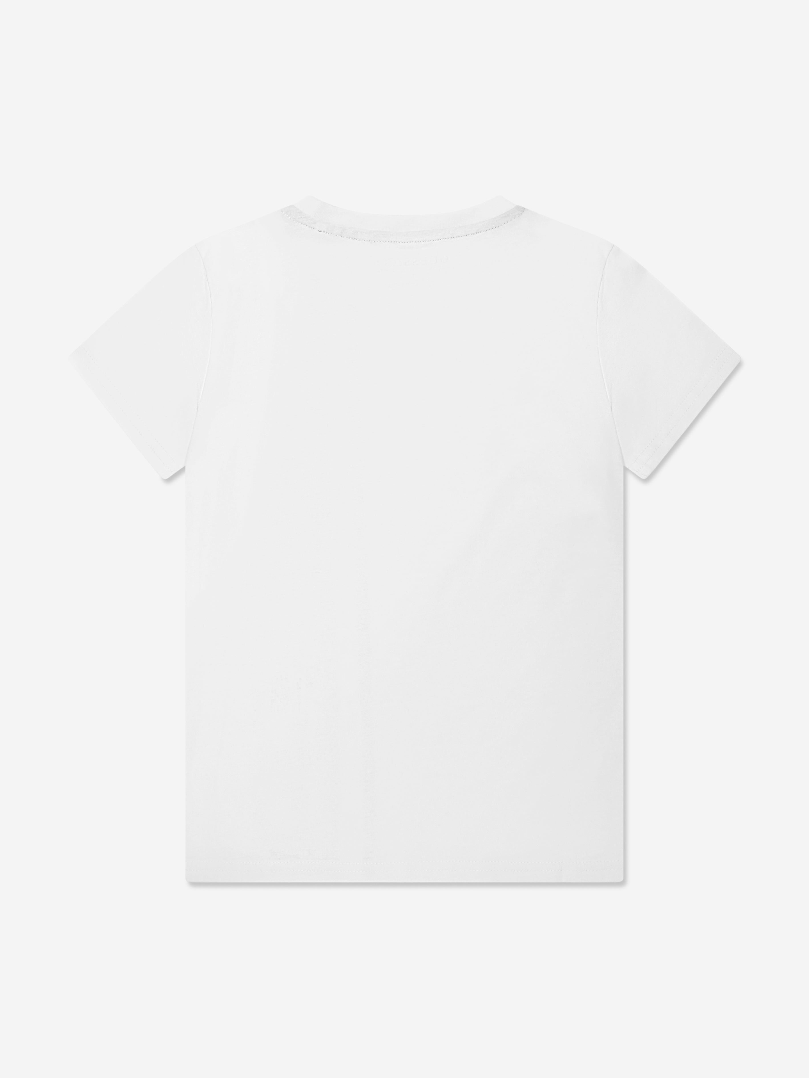 Guess Boys Logo Print T-Shirt in White