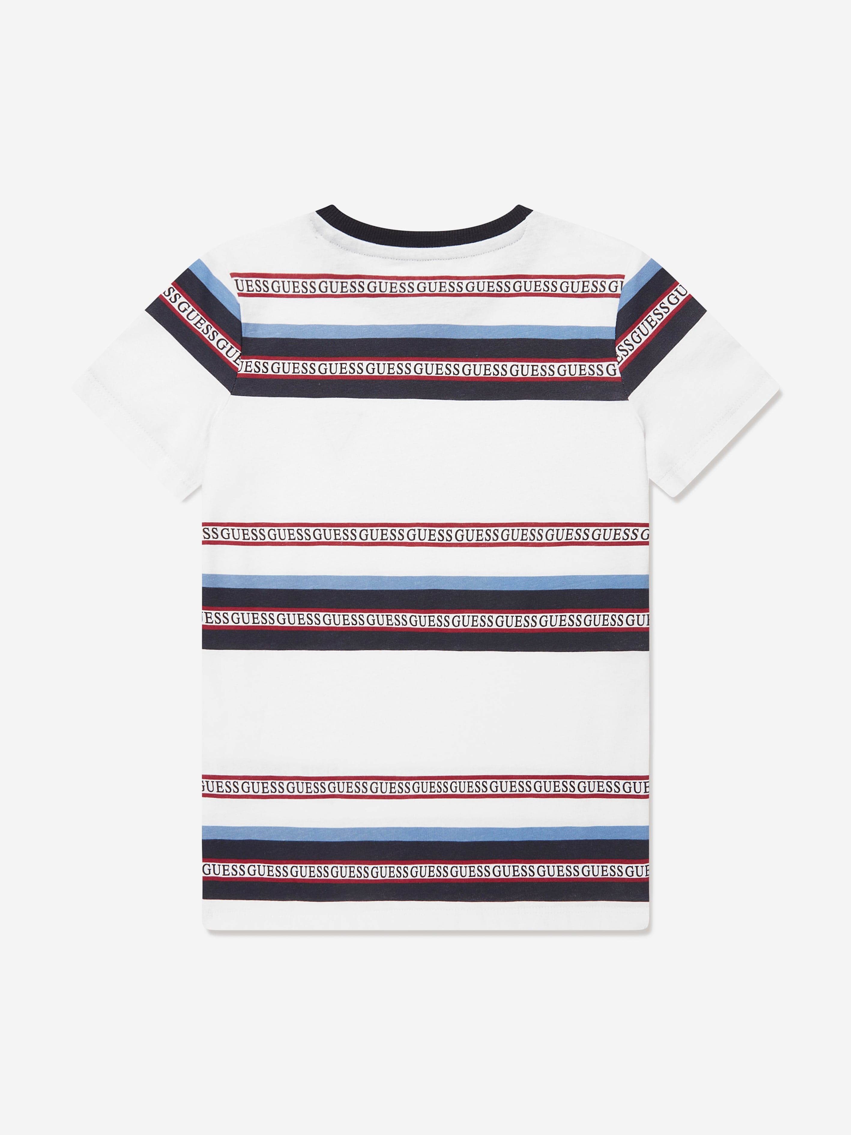 Guess Boys Striped T-Shirt in White