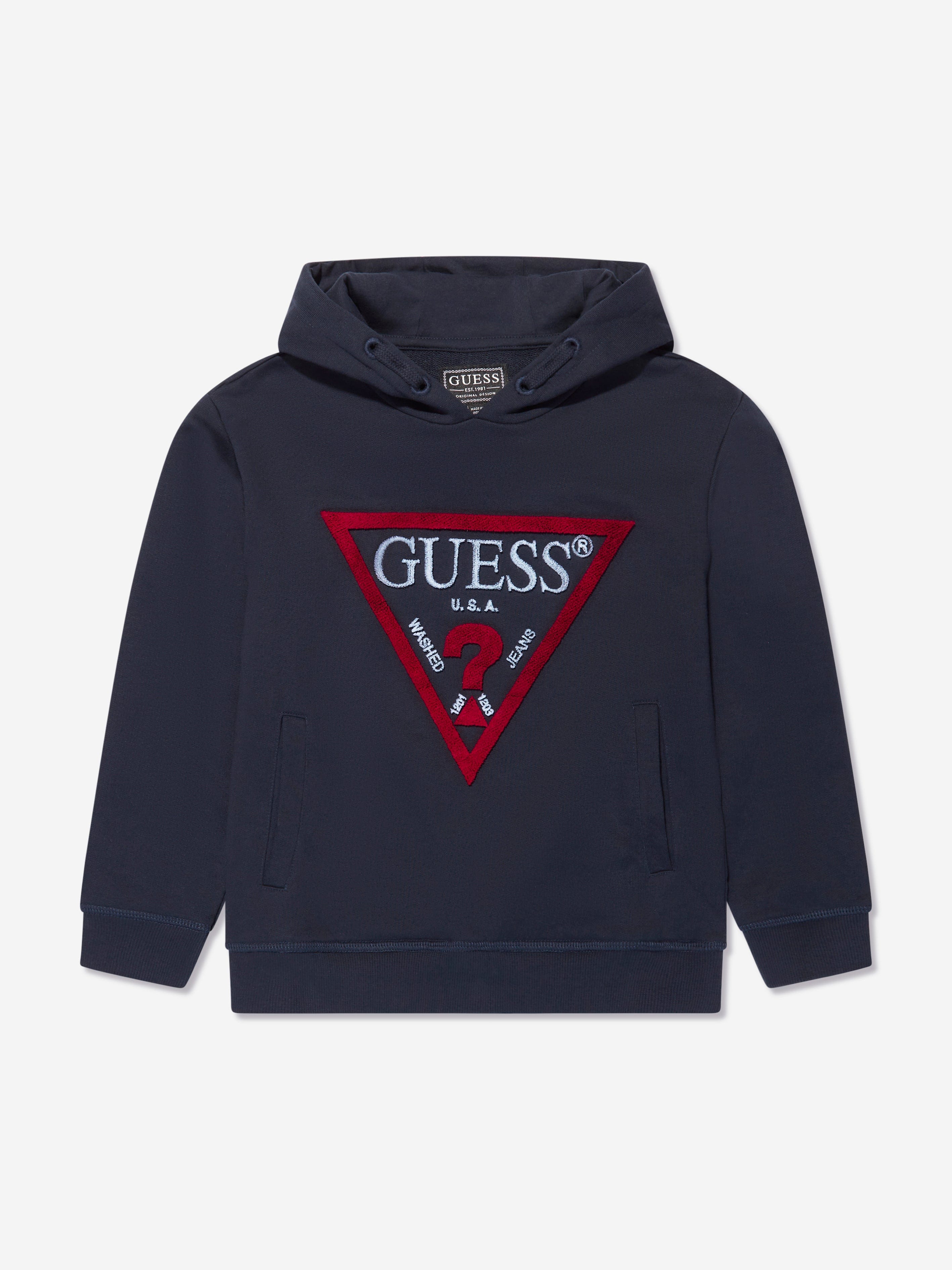 Guess Boys Logo Hoodie in Navy