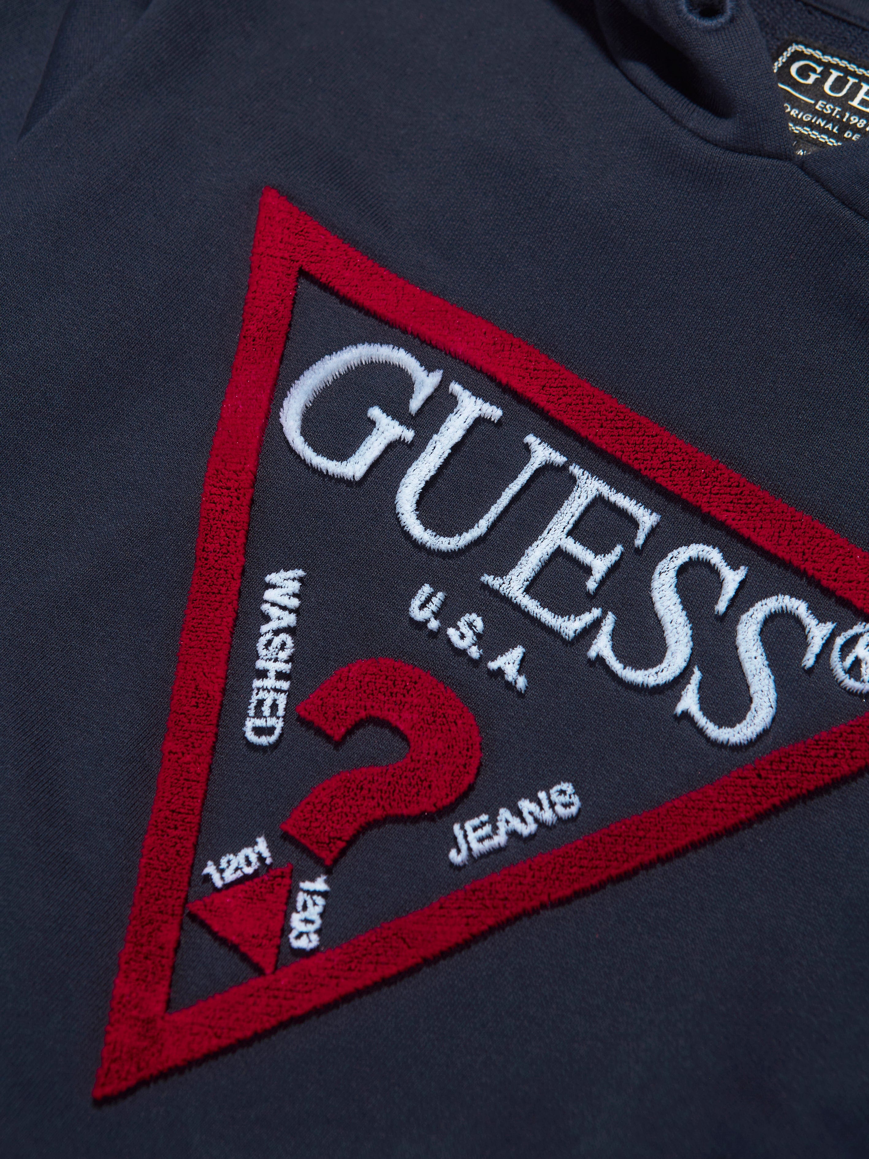 Guess Boys Logo Hoodie in Navy