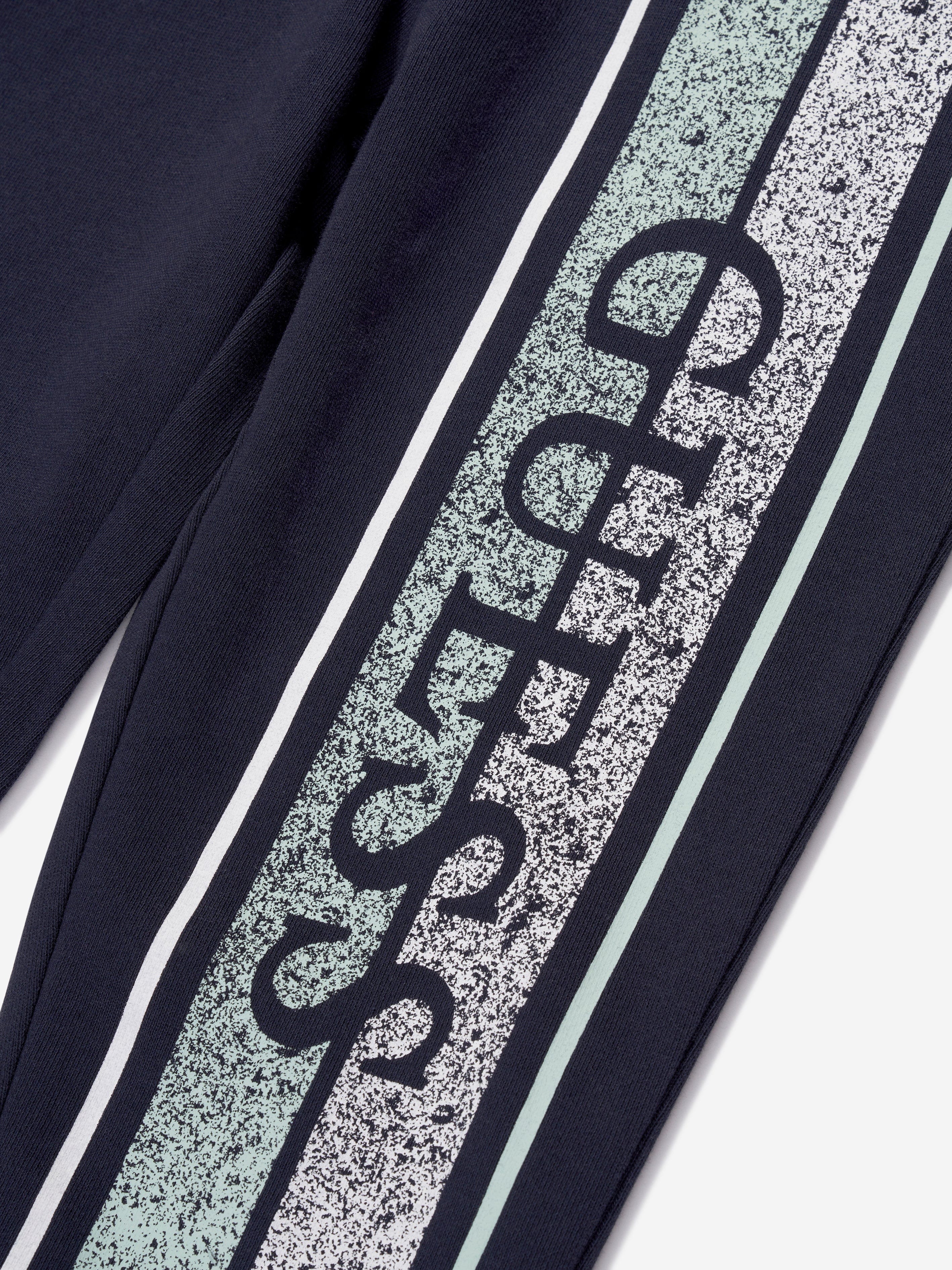 Guess Boys Logo Print Joggers in Navy