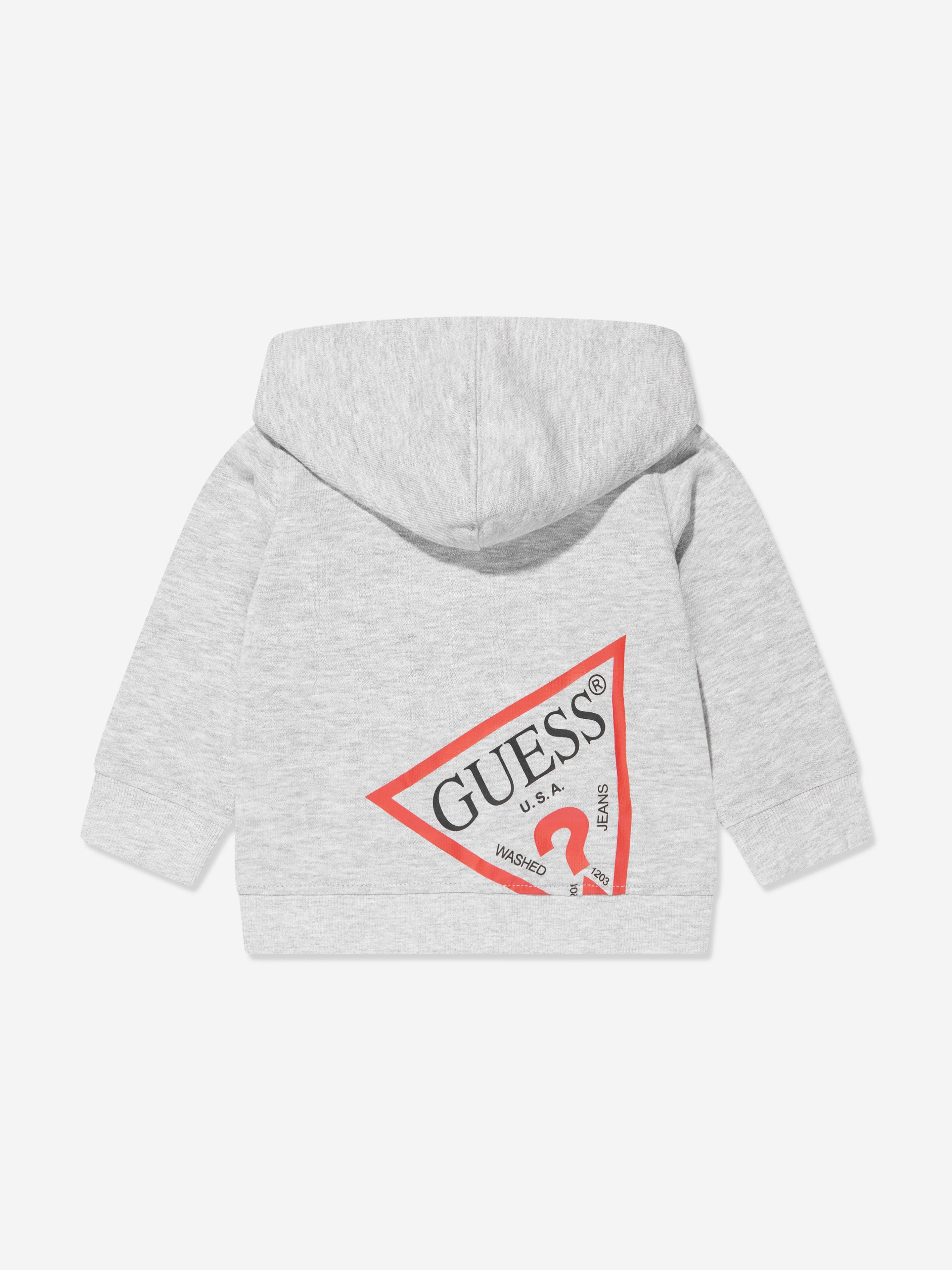 Guess Boys Logo Zip Up Top in Grey