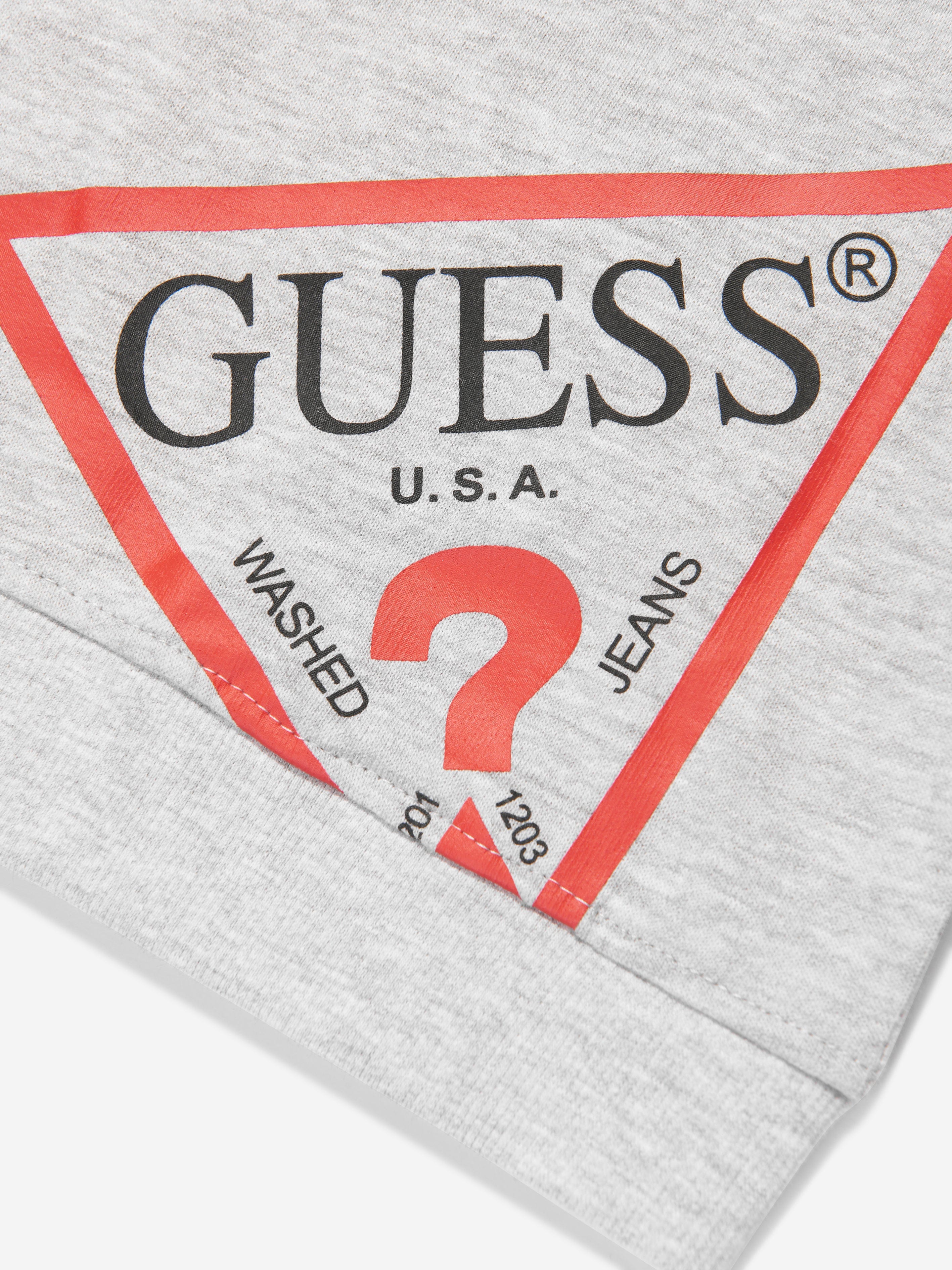 Guess Boys Logo Zip Up Top in Grey