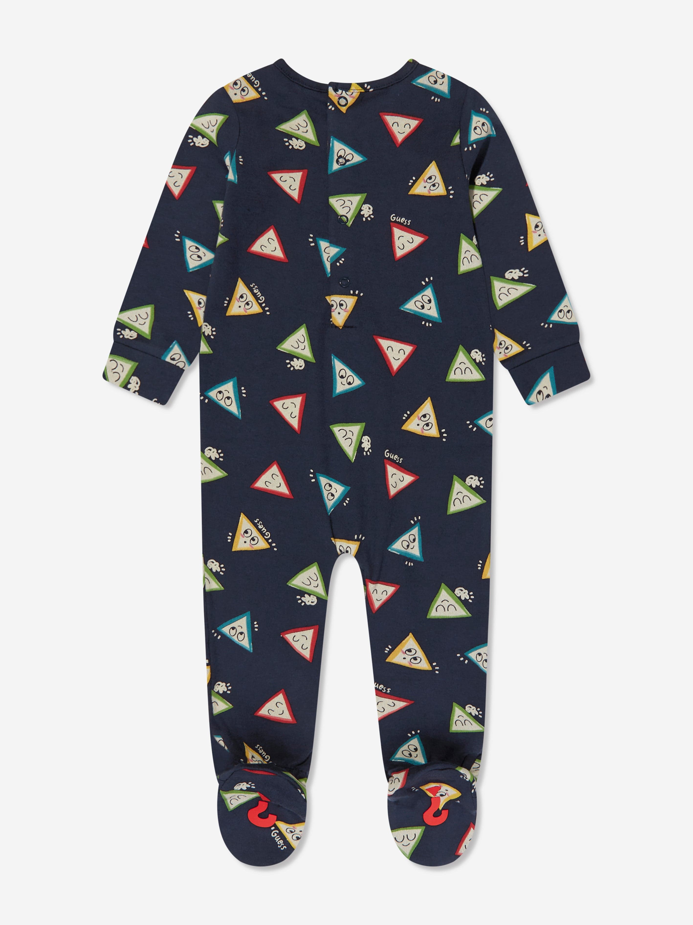 Guess Baby Boys Logo Print Romper in Navy