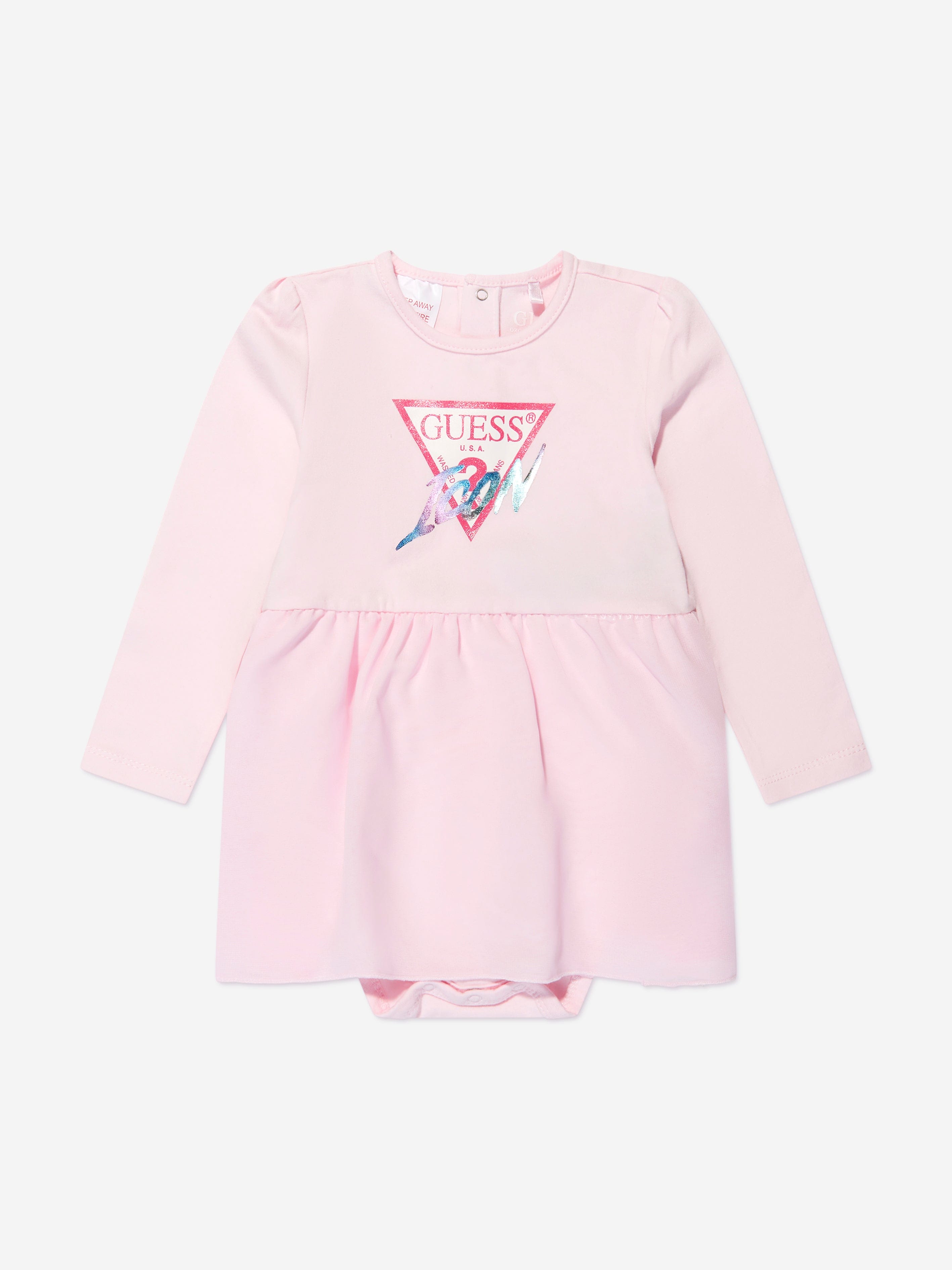 Guess Baby Girls Bodysuit Dress in Pink