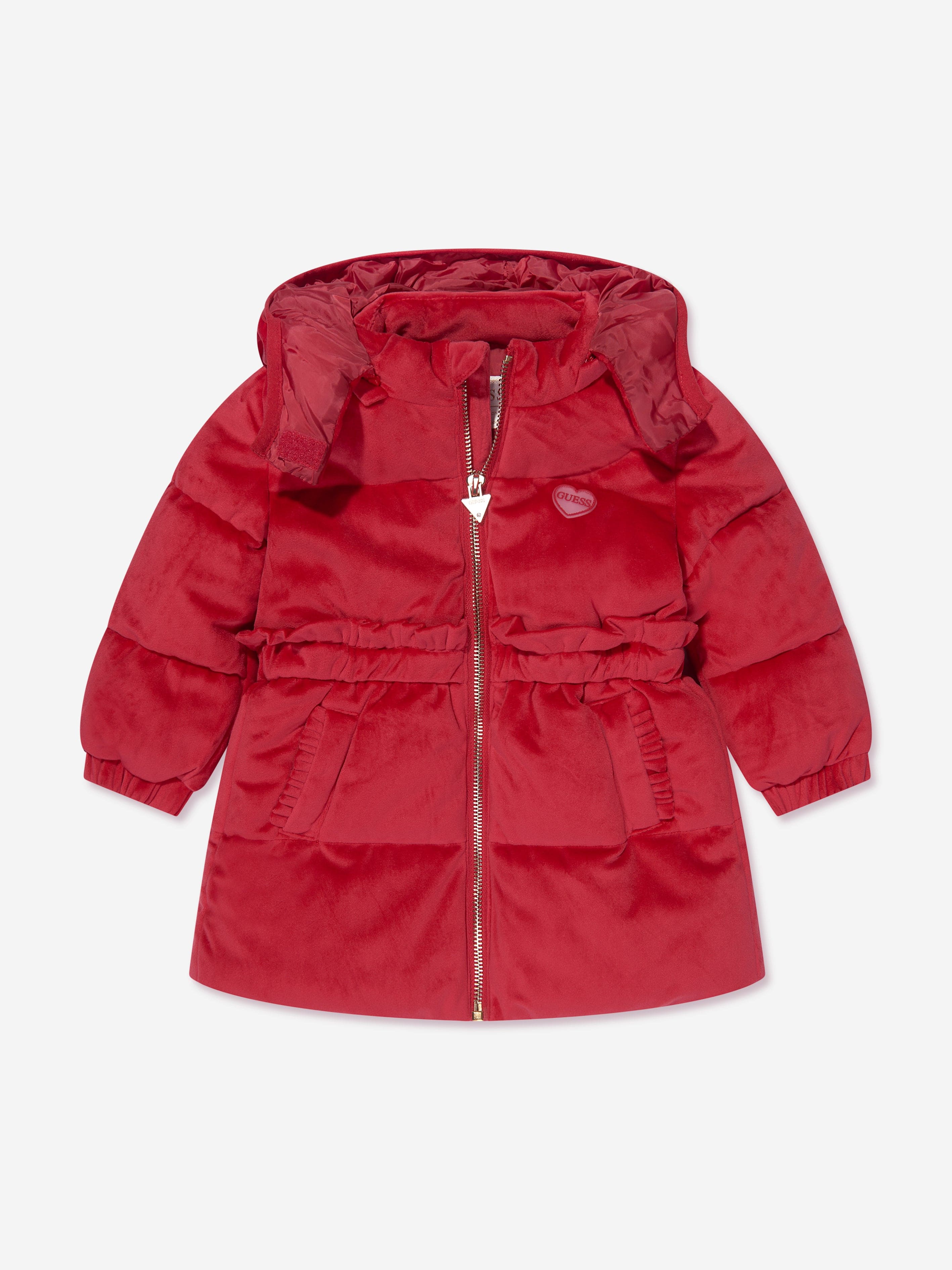 Guess Baby Girls Puffer Jacket in Red