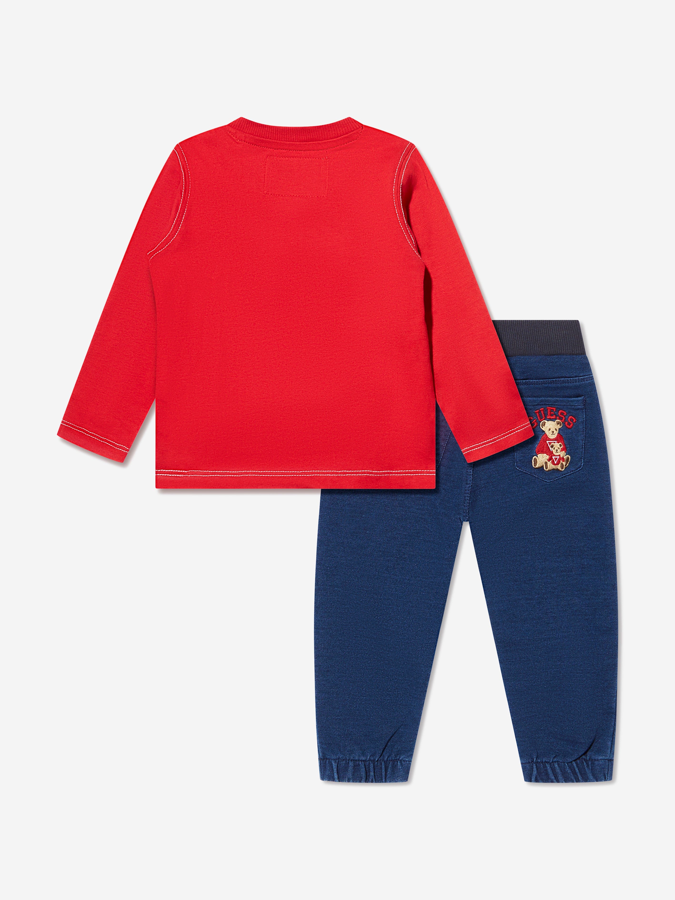 Guess Baby Boys T-Shirt And Denim Pants Set in Red