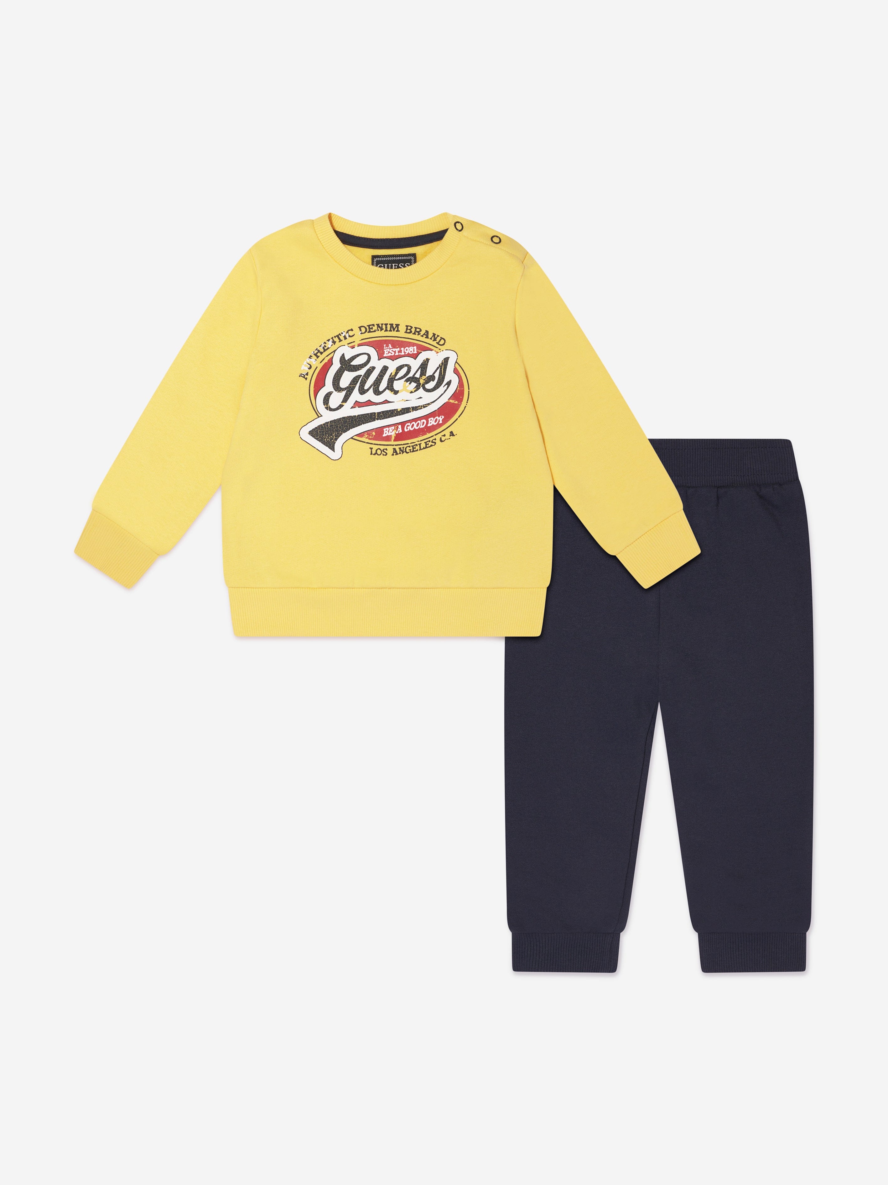 Guess Baby Boys Logo Tracksuit in Yellow