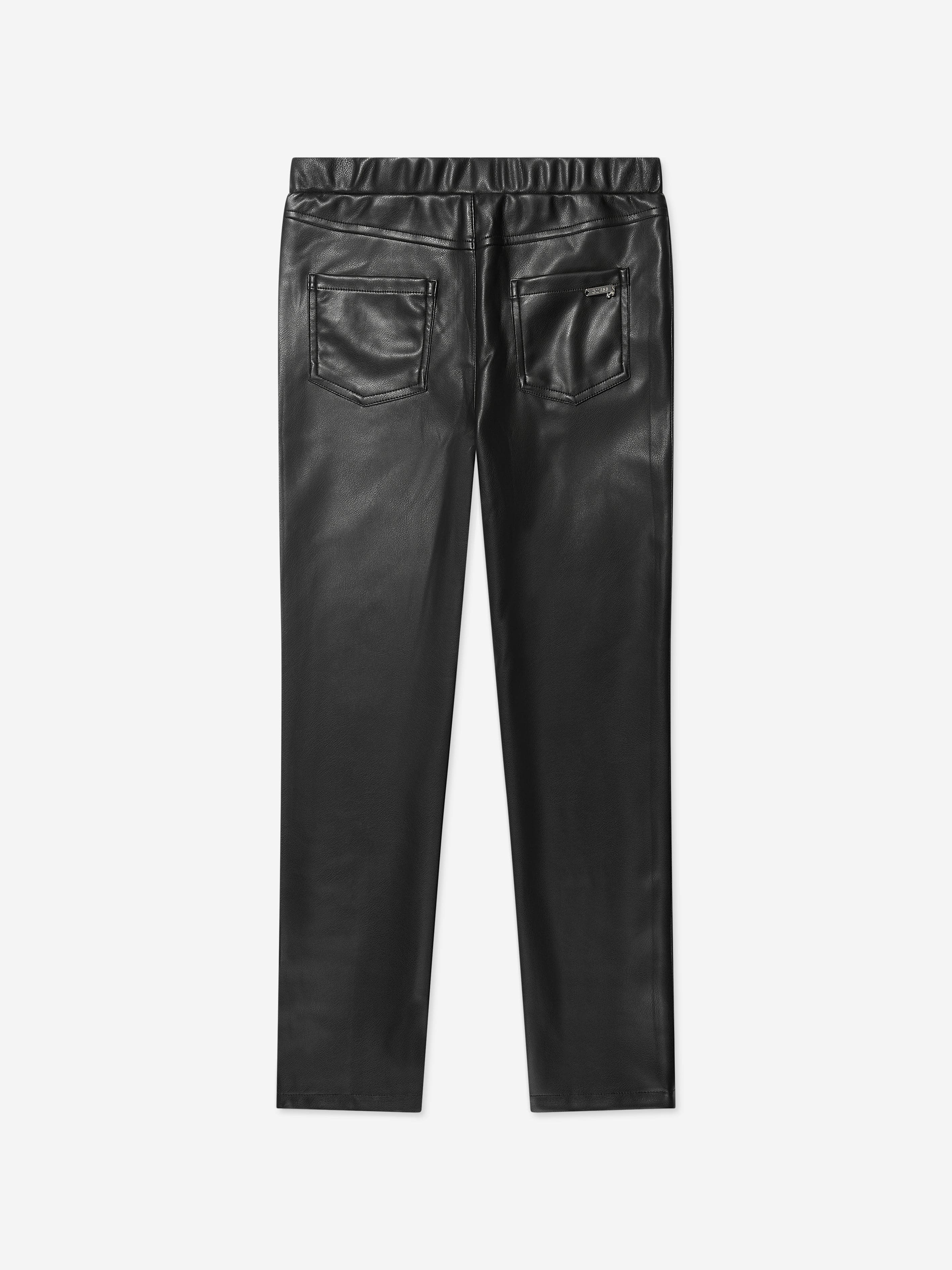 Guess Girls Faux Leather Jeggings in Black