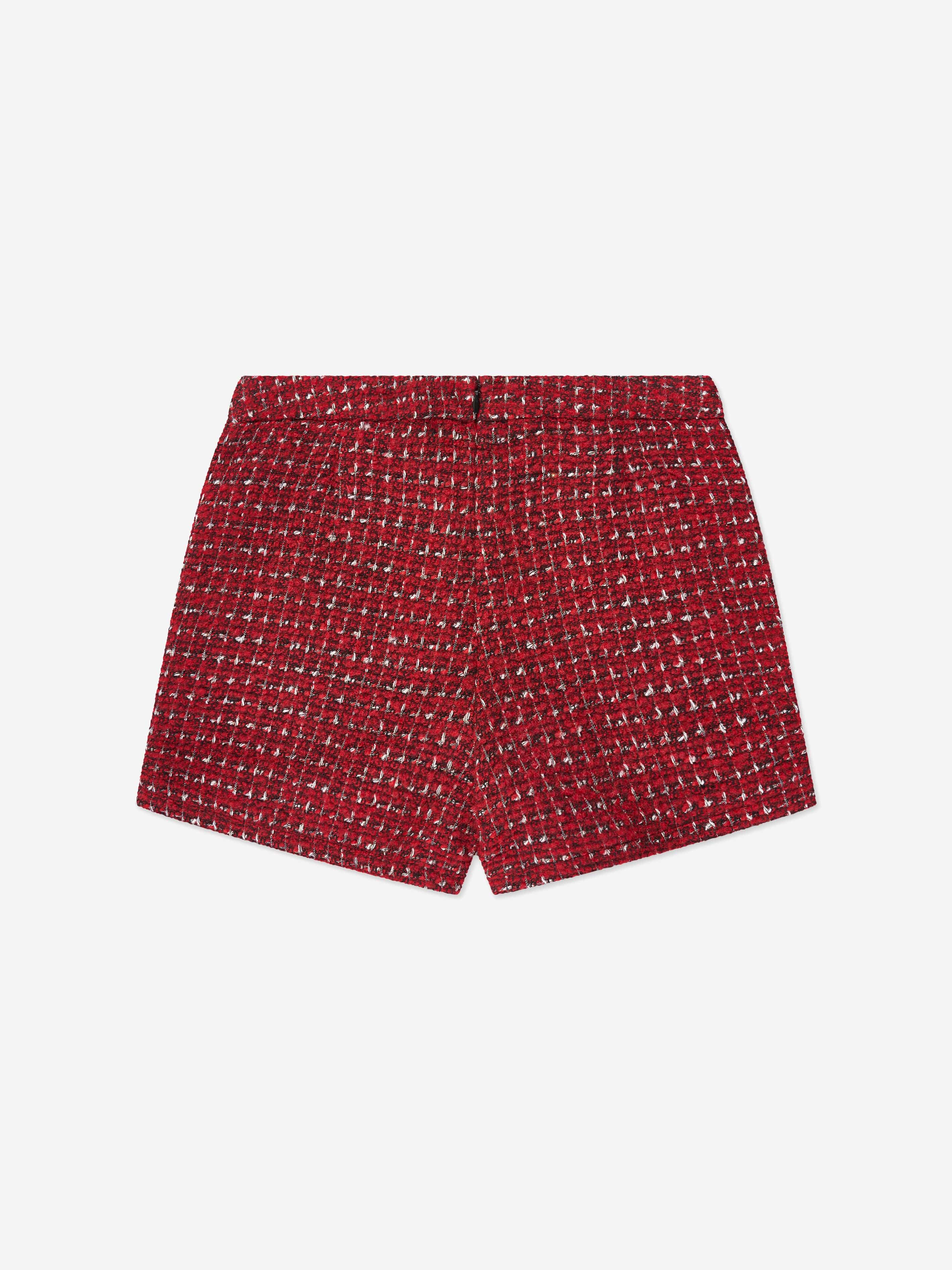 Guess Girls Boucle Shorts in Red