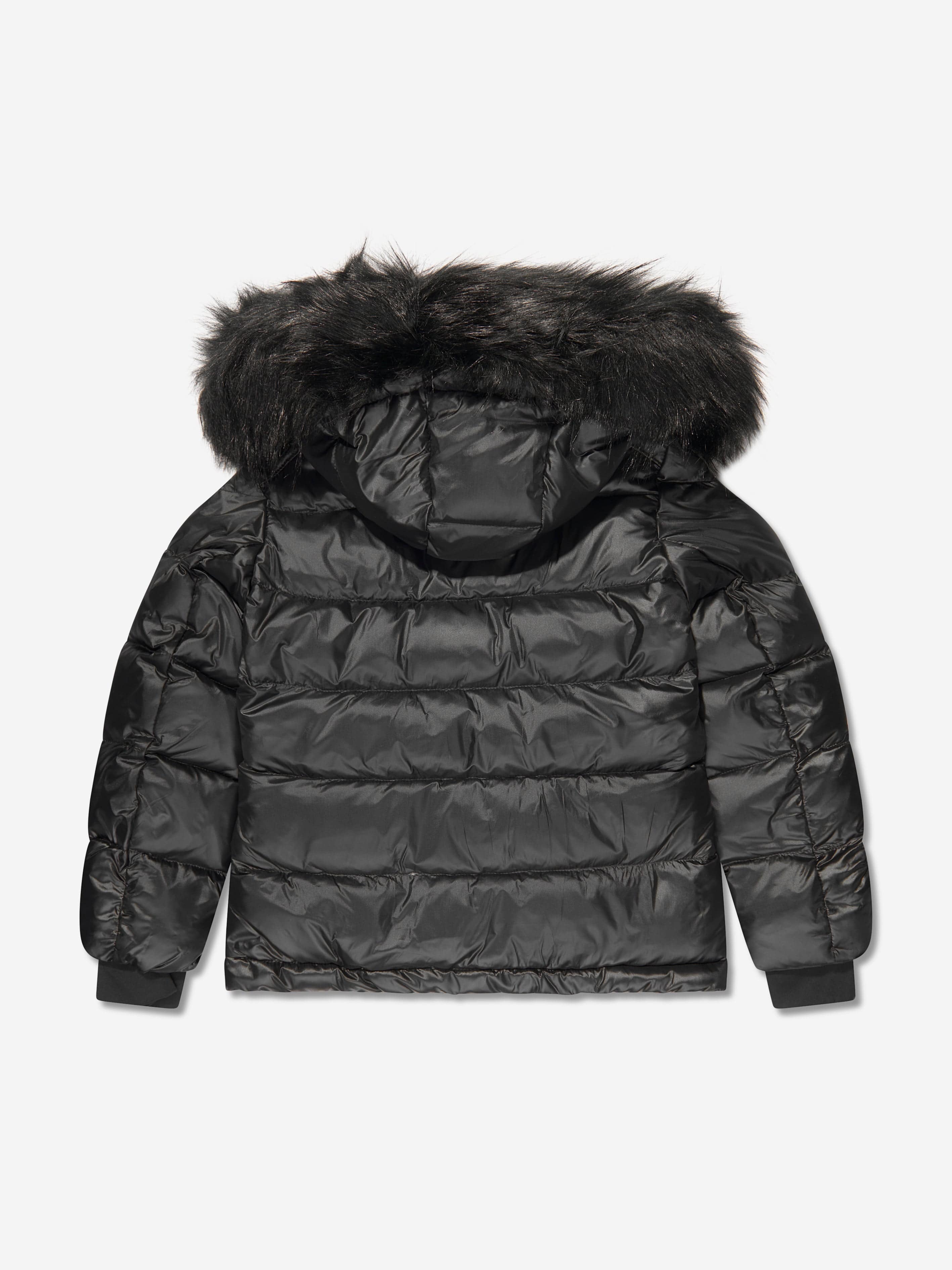 Guess Girls Down Padded Puffer Jacket in Black