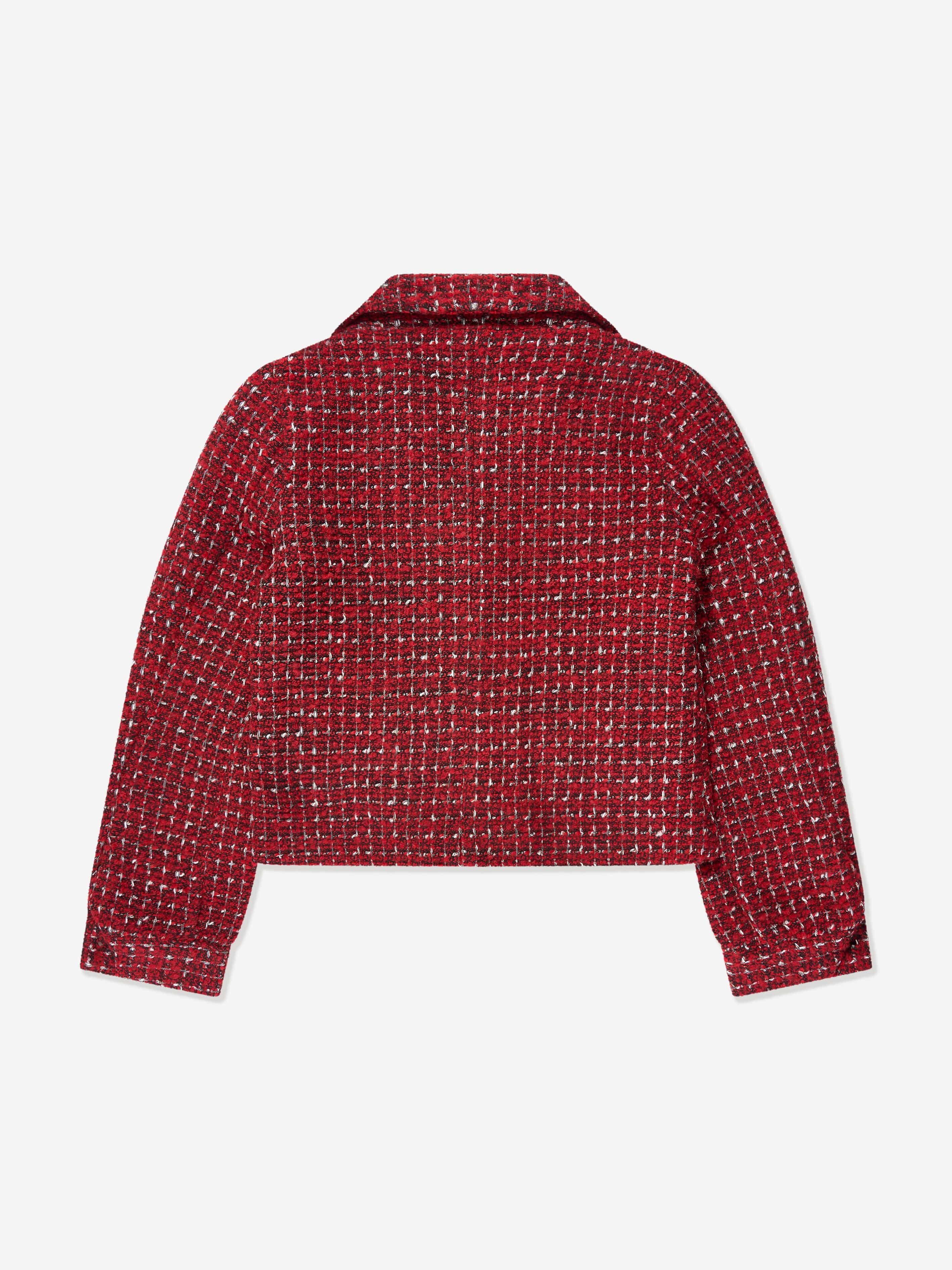 Guess Girls Boucle Blazer in Red